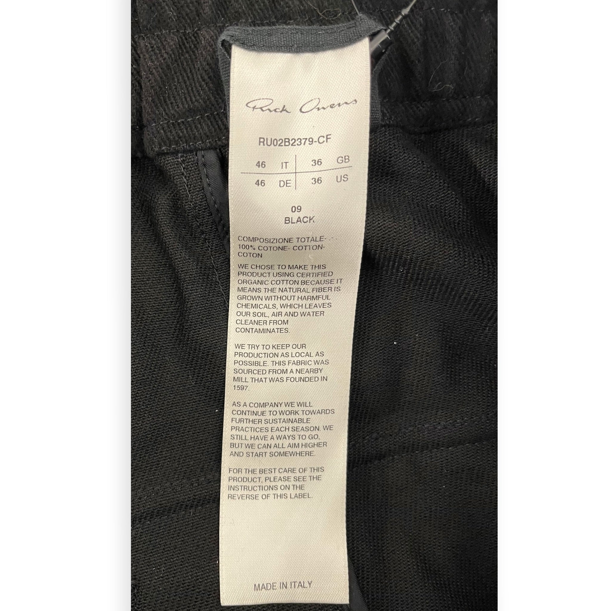 Rick Owens/Cargo Pants/36/Cotton/BLK/STROBE 22 CARGOS view 5