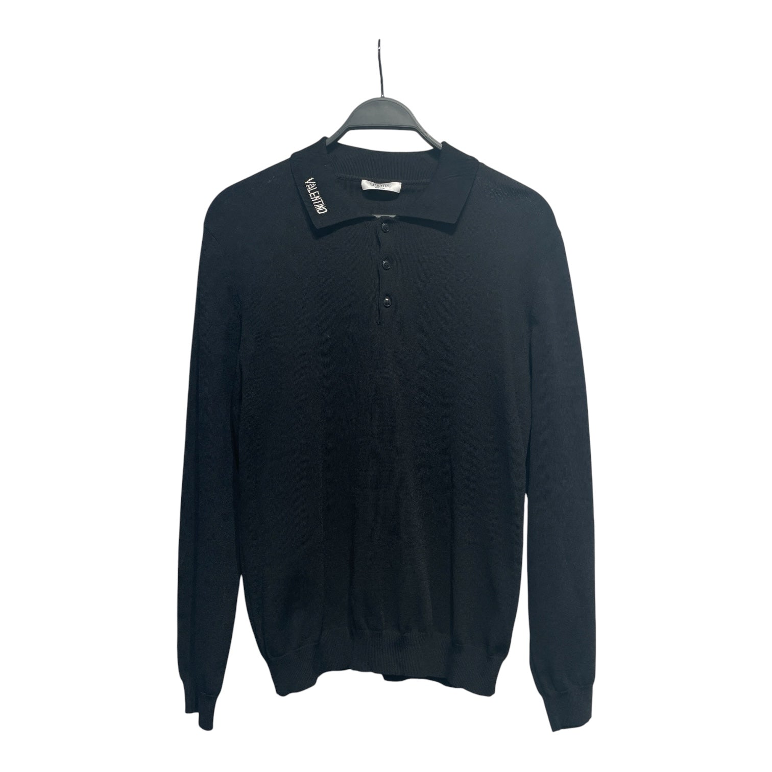 VALENTINO/LS Shirt/L/Wool/BLK/Open Coller/ view 1