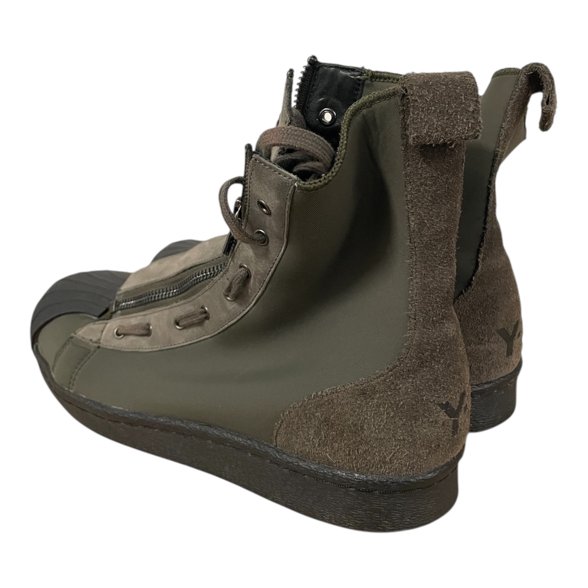 Y-3/Hi-Sneakers/US 8.5/Cotton/GRN/PRO ZIP view 1