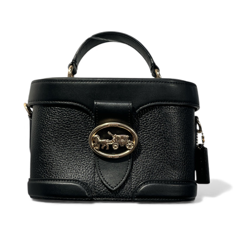 COACH/Cross Body Bag/M/Leather/BLK/GEORGIE GEM