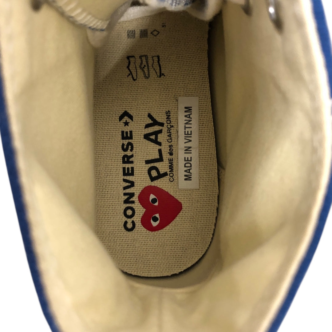 PLAY COMME des GARCONS/CONVERSE/Hi-Sneakers/US 8/Cotton/BLU/black heart blue high view 3