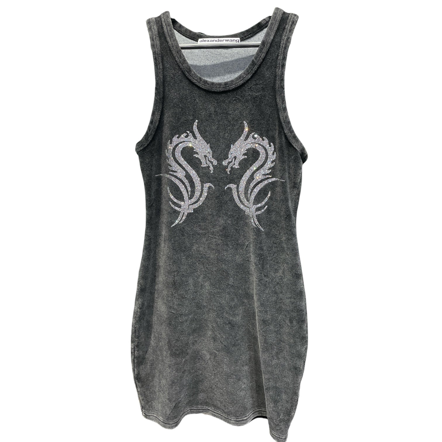 Alexander Wang/SL Dress/M/Suede/GRY/Midi Length/Rhinestone Dragons view 1