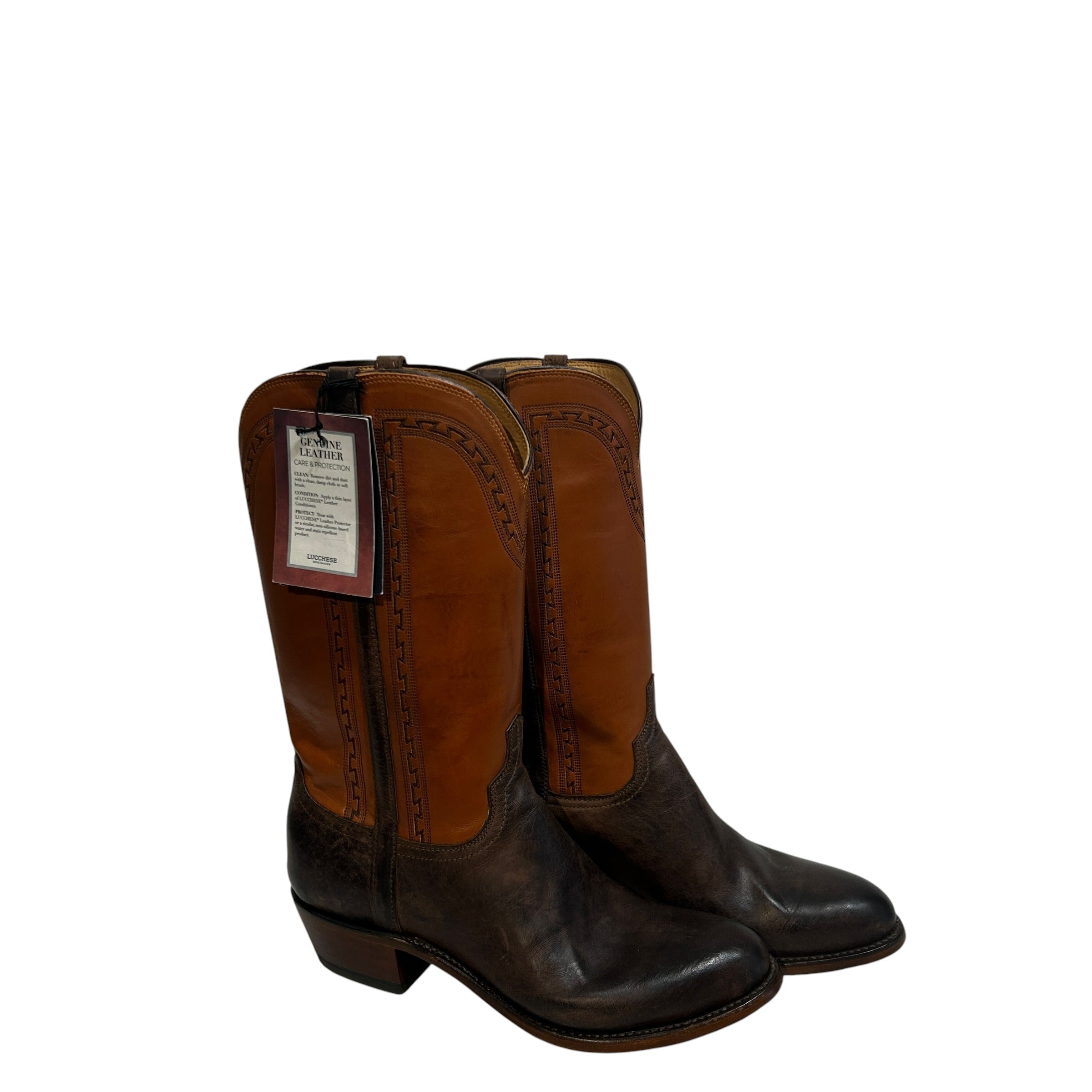 Lucchese/Cowboy Boots/US 9.5/Leather/BRW/Stanley Round Toe view 1