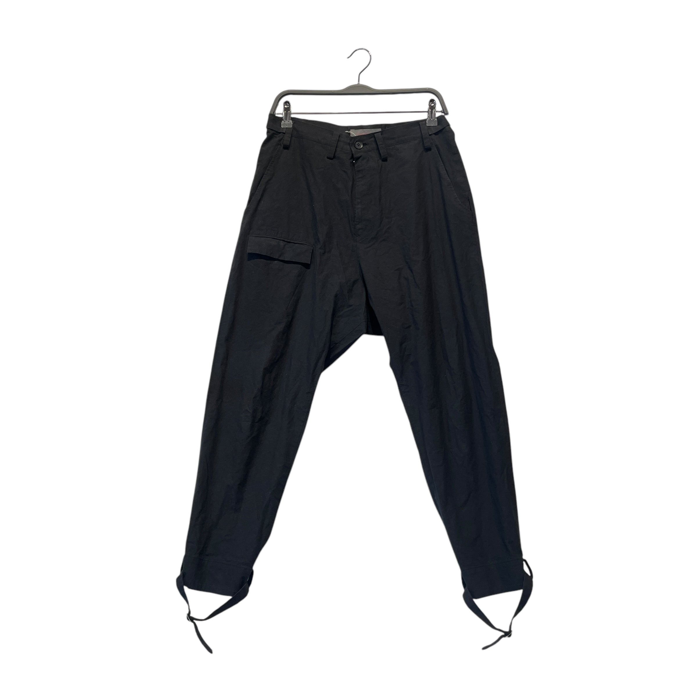 YOHJIYAMAMOTO+NOIR/Straight Pants/2/Cotton/BLK/Bondage Ankle Straps view 1