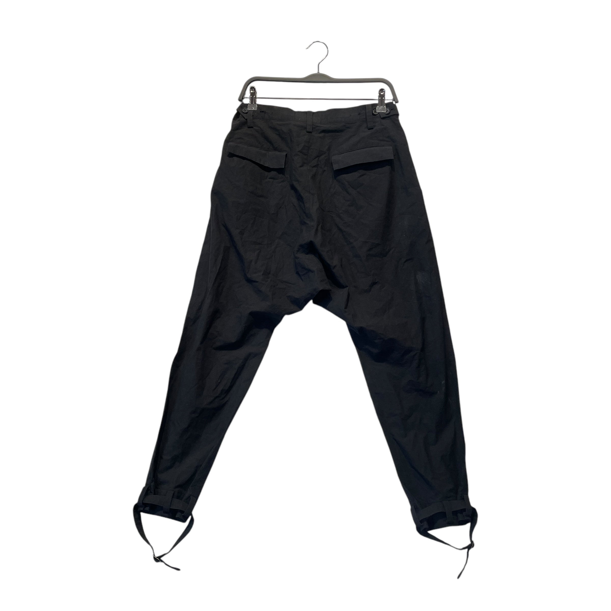 YOHJIYAMAMOTO+NOIR/Straight Pants/2/Cotton/BLK/Bondage Ankle Straps view 2