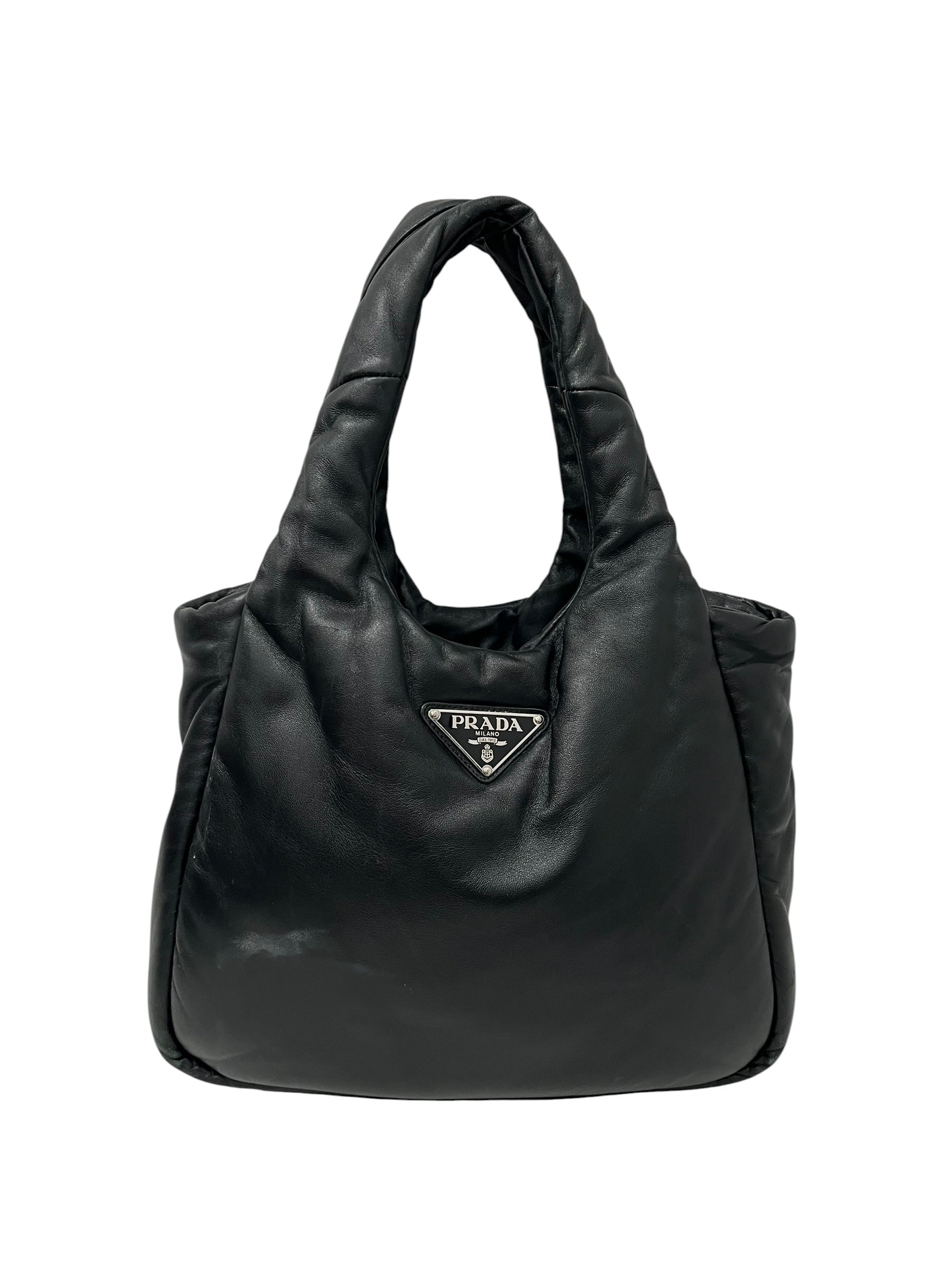 PRADA/Tote Bag/Leather/BLK/NAPPA SOFT PADDED TOTE view 1