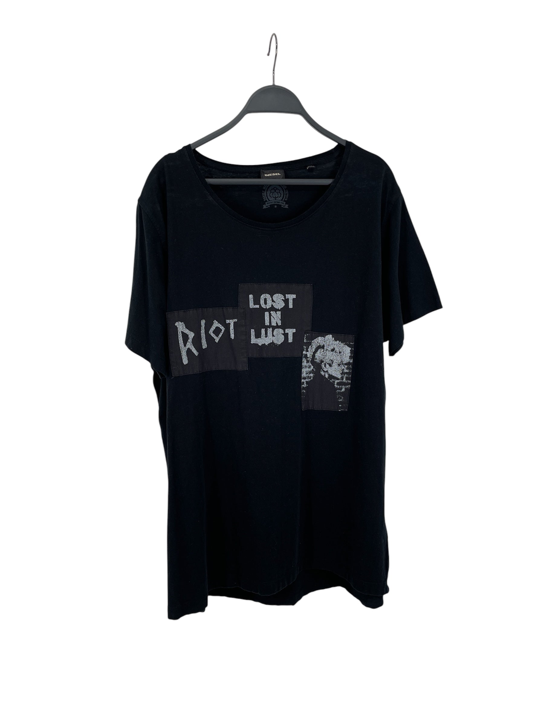 DIESEL/T-Shirt/XL/Cotton/BLK/Graphic/RIOT LOST IN LUST view 1
