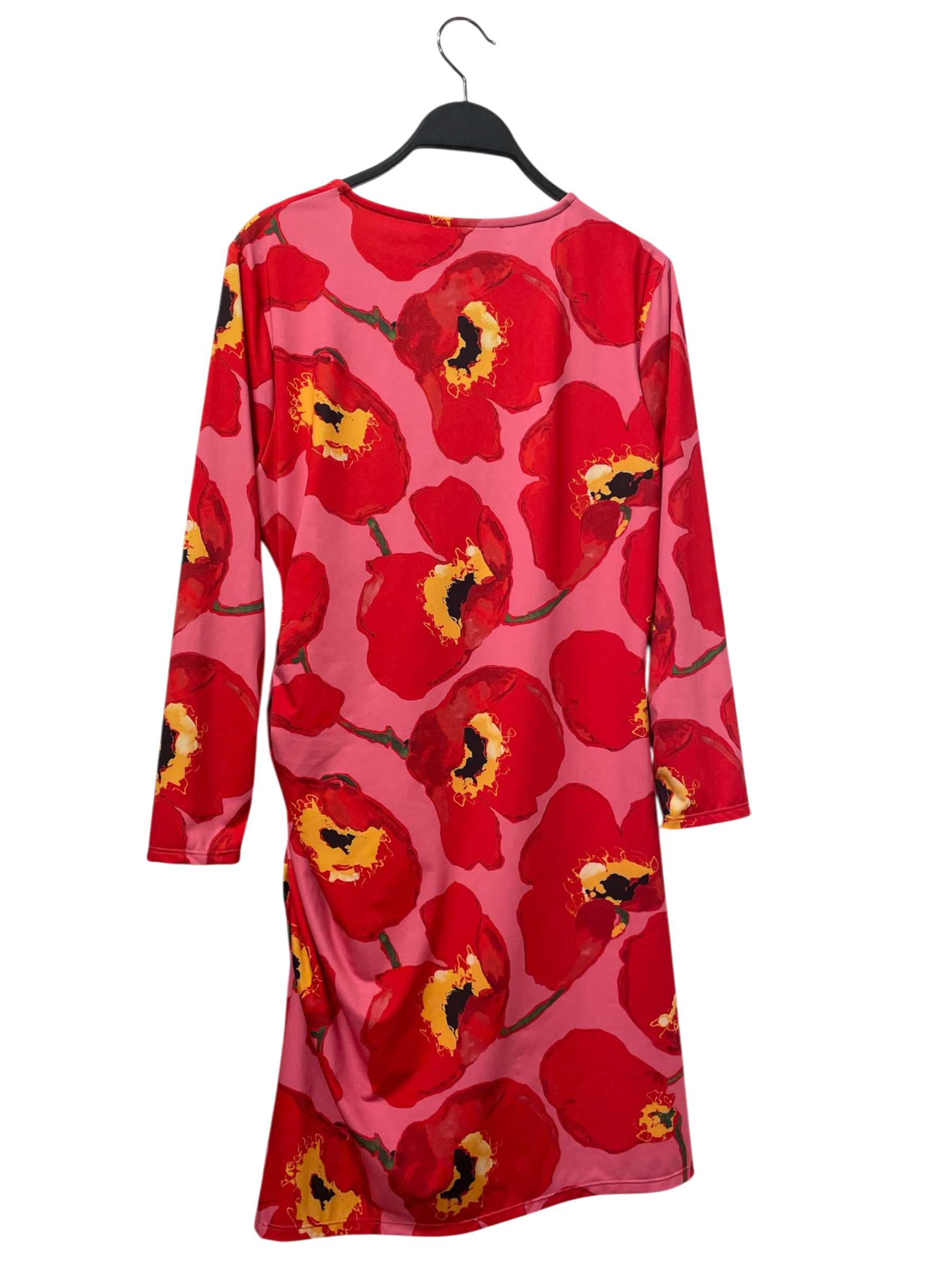 CAROLINA HERRERA/LS Dress/L/Floral Pattern/Polyester/RED/ view 2