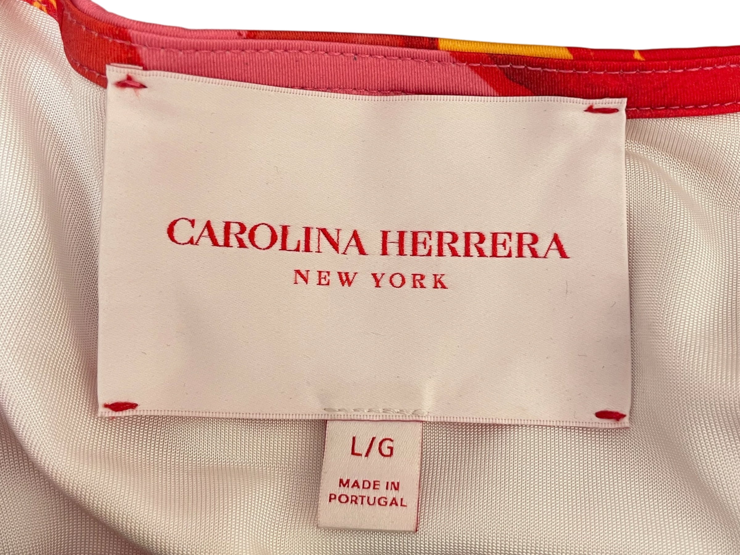 CAROLINA HERRERA/LS Dress/L/Floral Pattern/Polyester/RED/ view 3