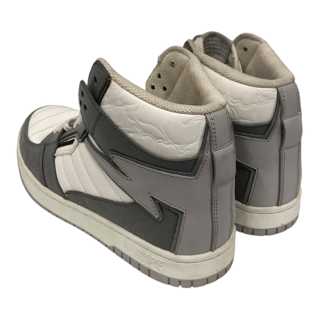 A BATHING APE/Low-Sneakers/US 8.5/Stripe/Leather/GRY/ view 2
