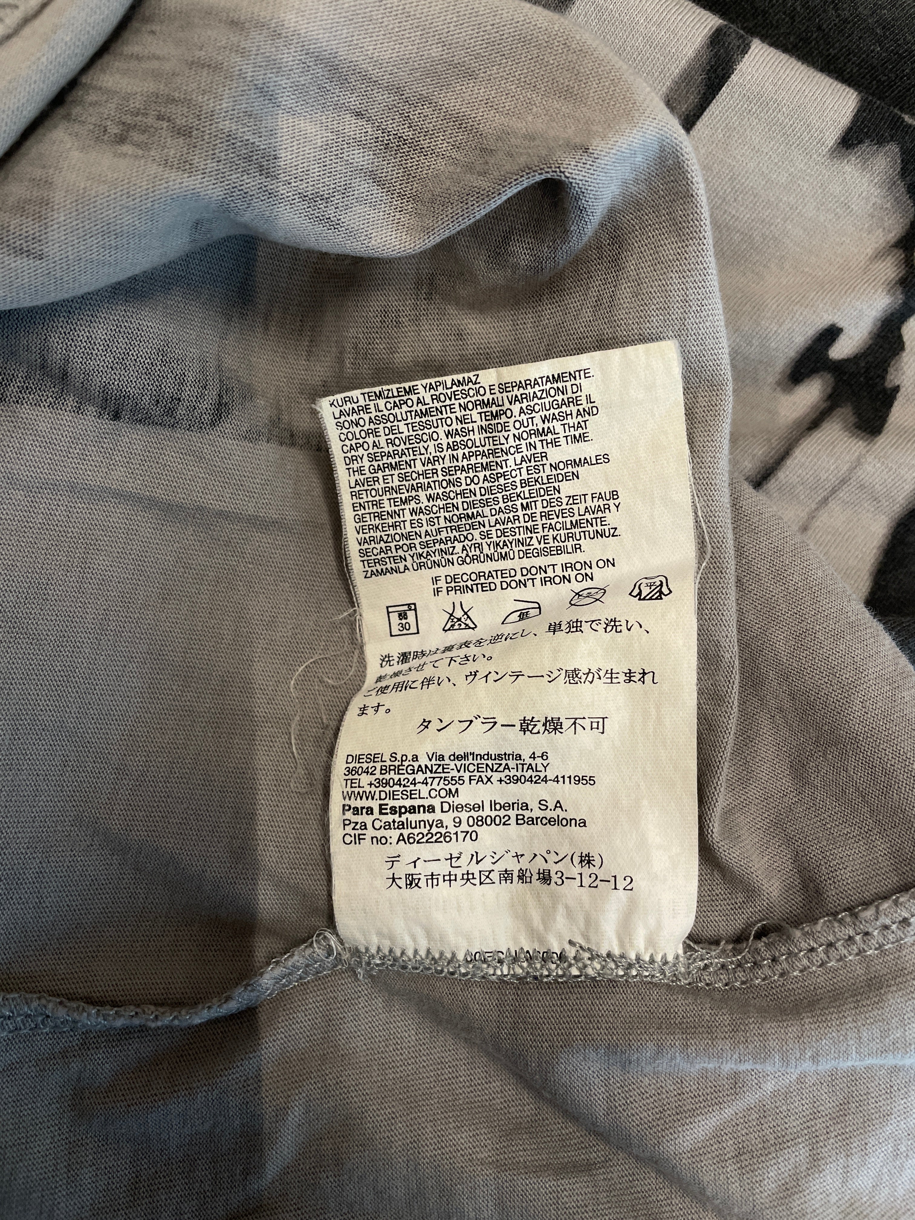DIESEL/T-Shirt/S/Cotton/GRY/TOO MUCH FOR ONE WOMAN view 5