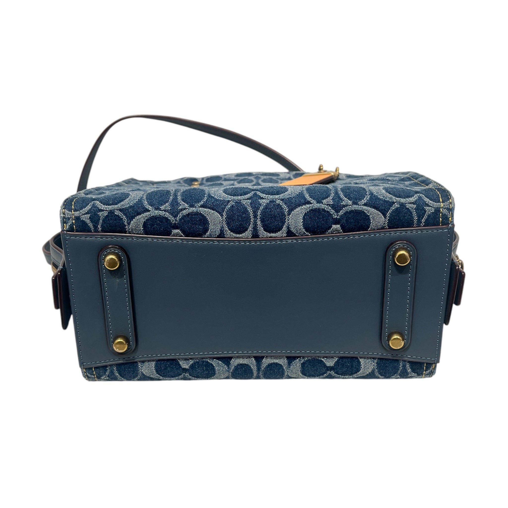 COACH/Bag/Monogram/BLU/denim with maroon accents(gold view 3