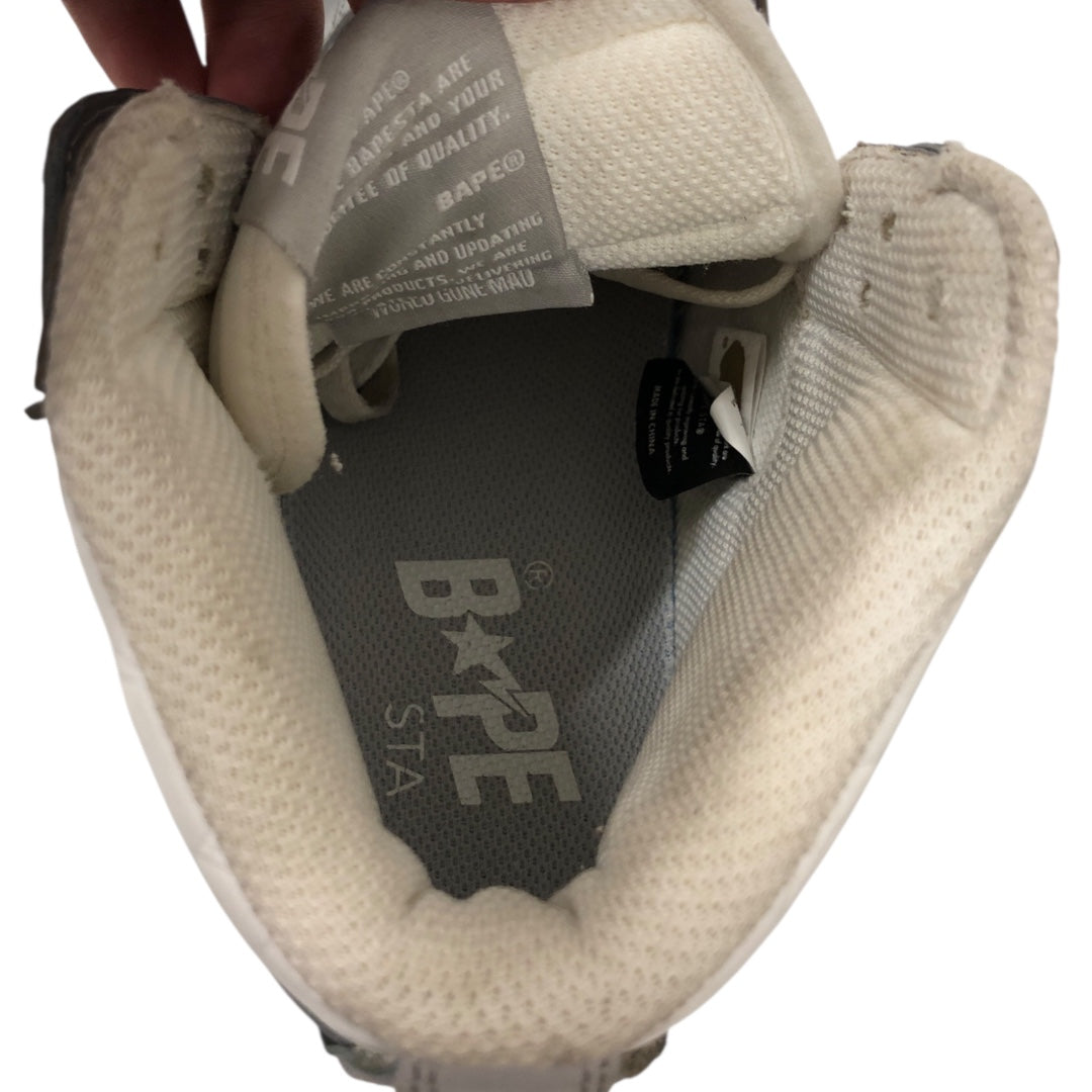 A BATHING APE/Low-Sneakers/US 8.5/Stripe/Leather/GRY/ view 3