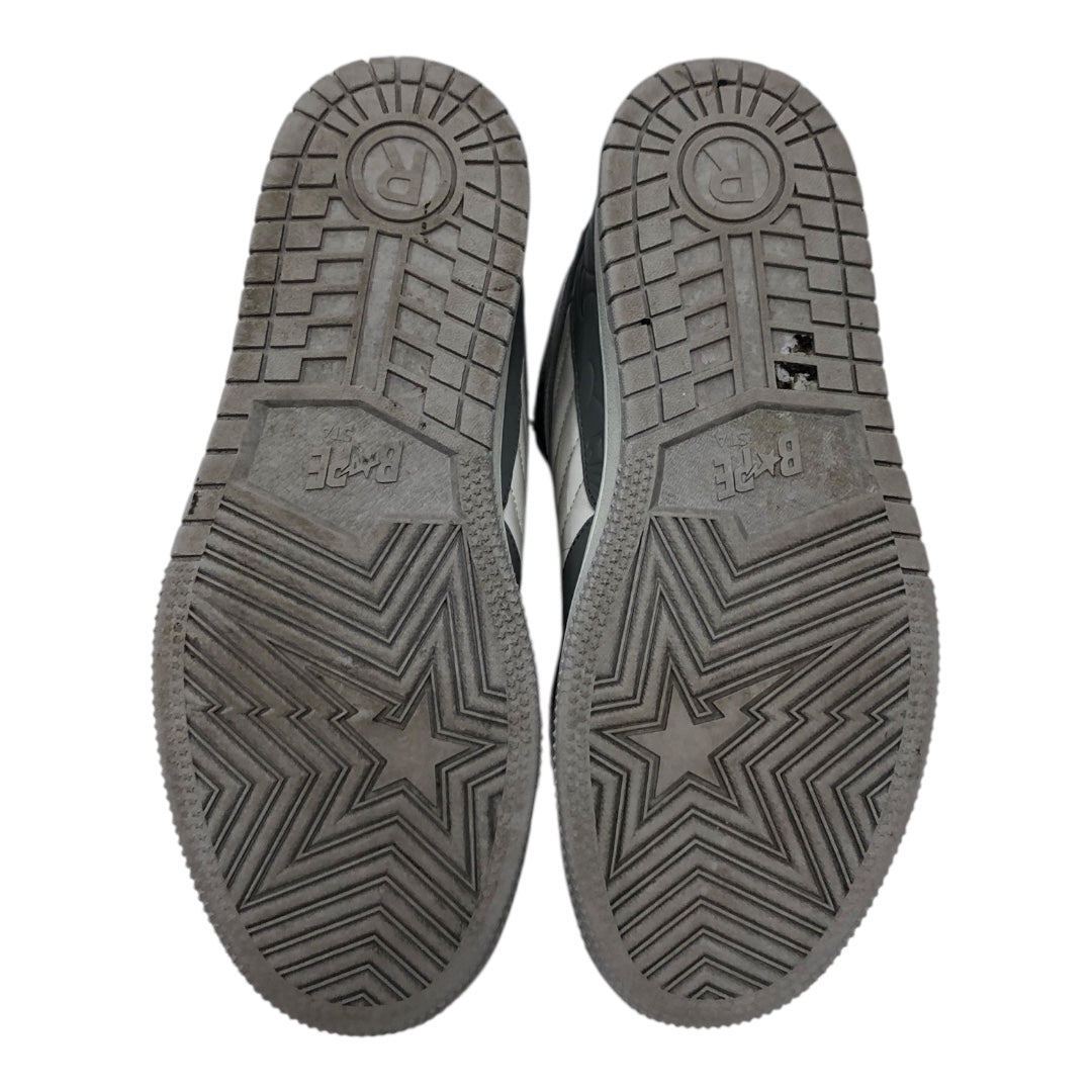 A BATHING APE/Low-Sneakers/US 8.5/Stripe/Leather/GRY/ view 4