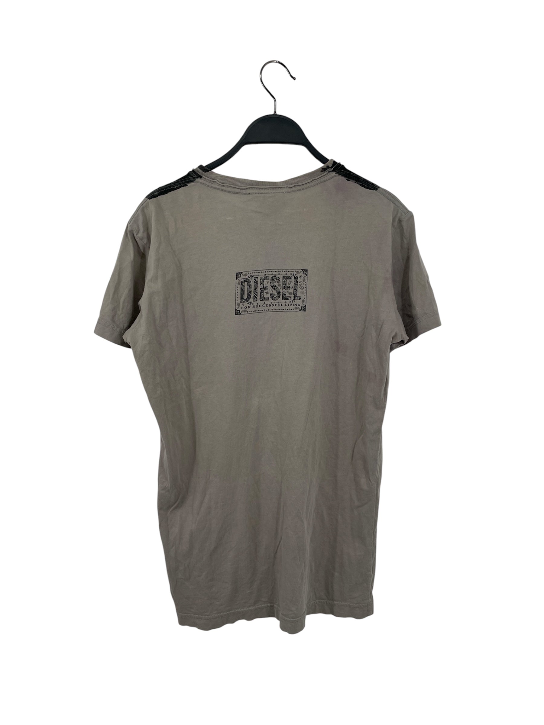 DIESEL/T-Shirt/S/Cotton/GRY/TOO MUCH FOR ONE WOMAN view 2