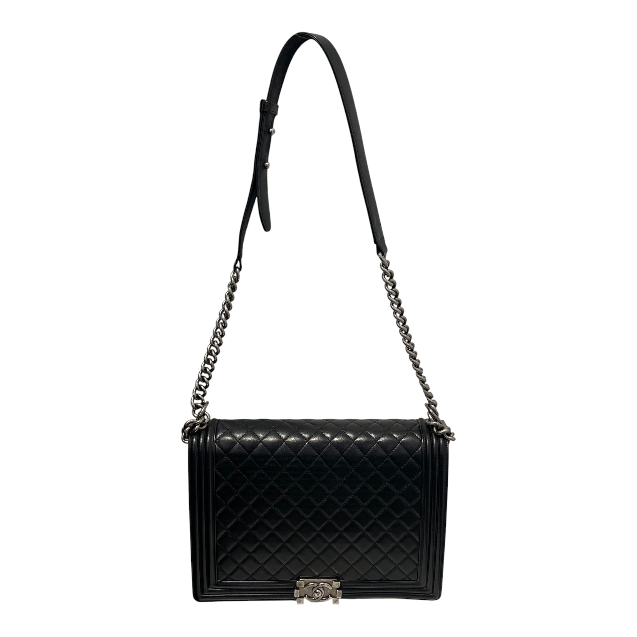CHANEL/Cross Body Bag/Leather/BLK/QUILTED CALFSKIN view 1