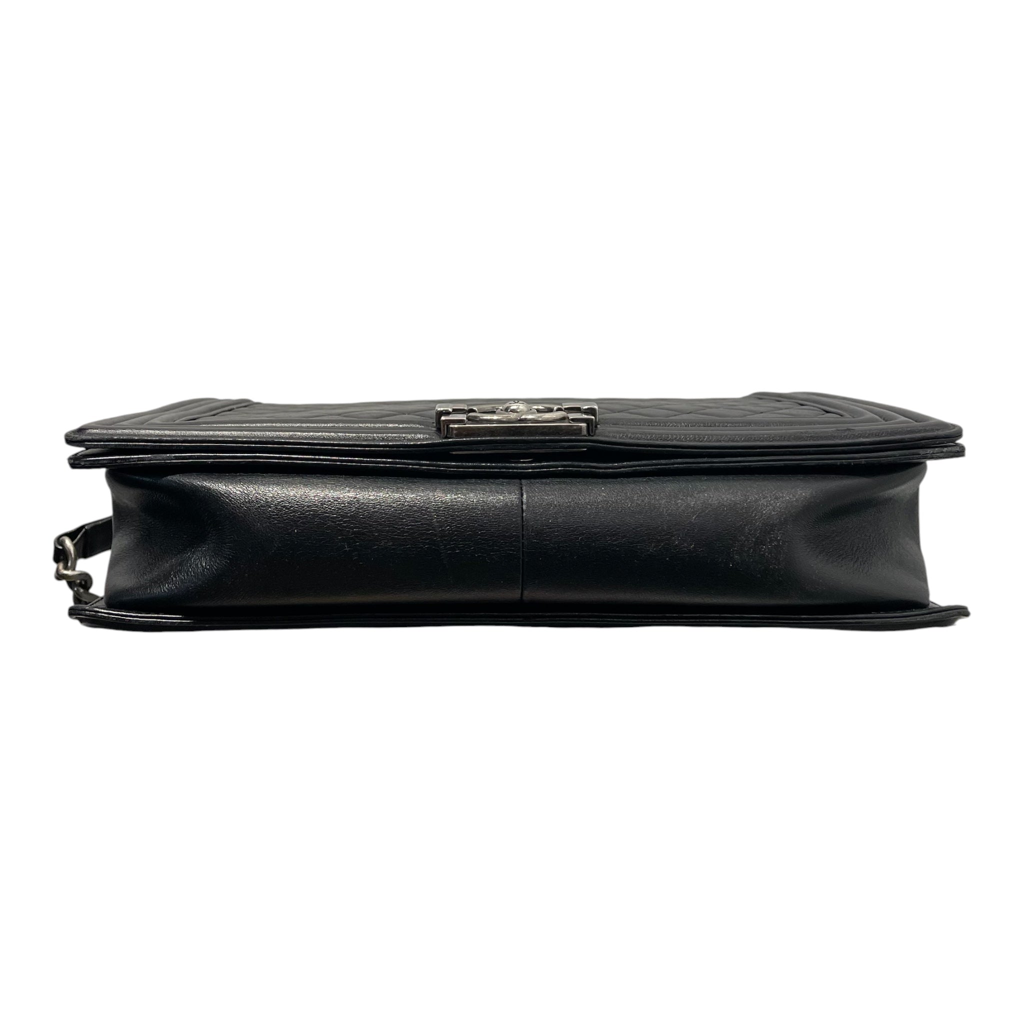 CHANEL/Cross Body Bag/Leather/BLK/QUILTED CALFSKIN view 3