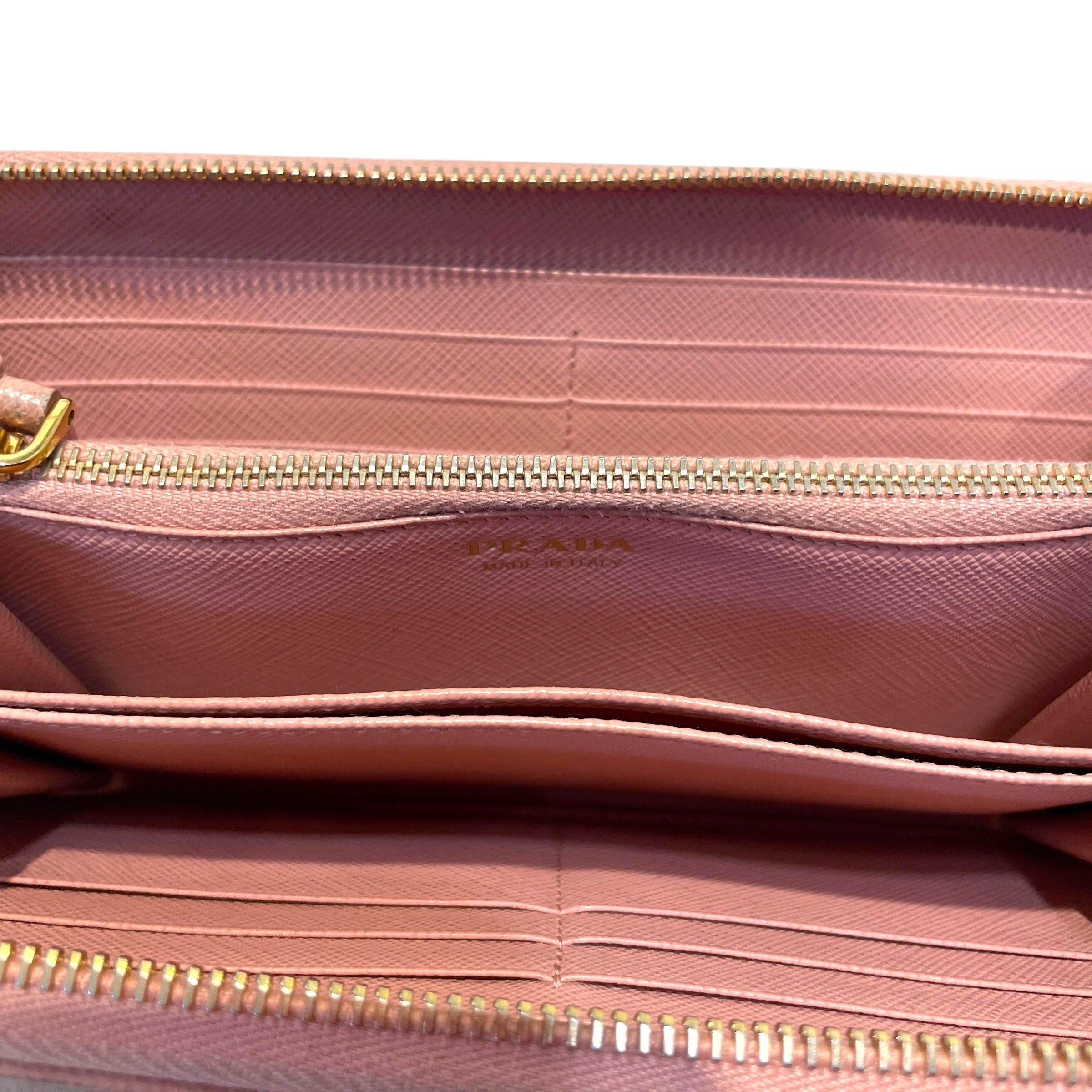 PRADA/Long Wallet/Leather/PNK/L's/Saffiano Lux view 3