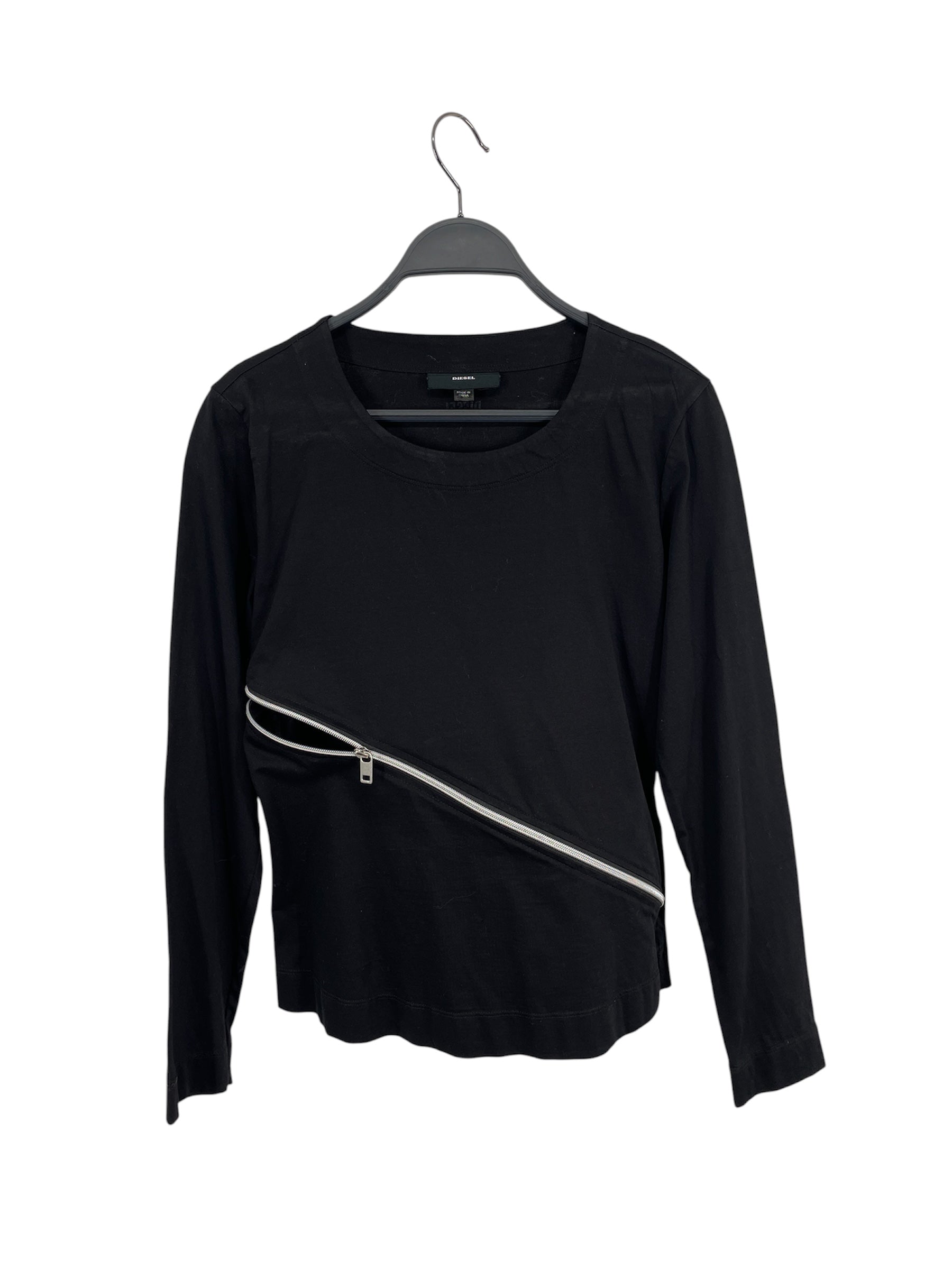 DIESEL/T-Shirt/S/Cotton/BLK/Zipper view 1