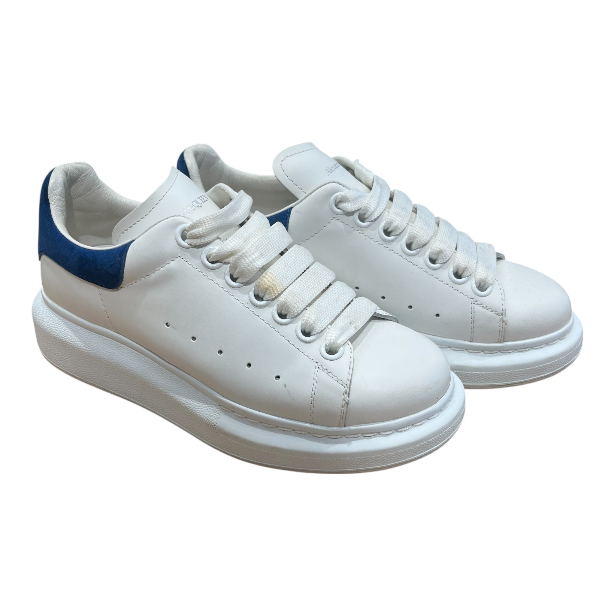 Alexander McQueen/Low-Sneakers/EU 36.5/Cotton/WHT/OVERSIZE PARIS BLUE view 1