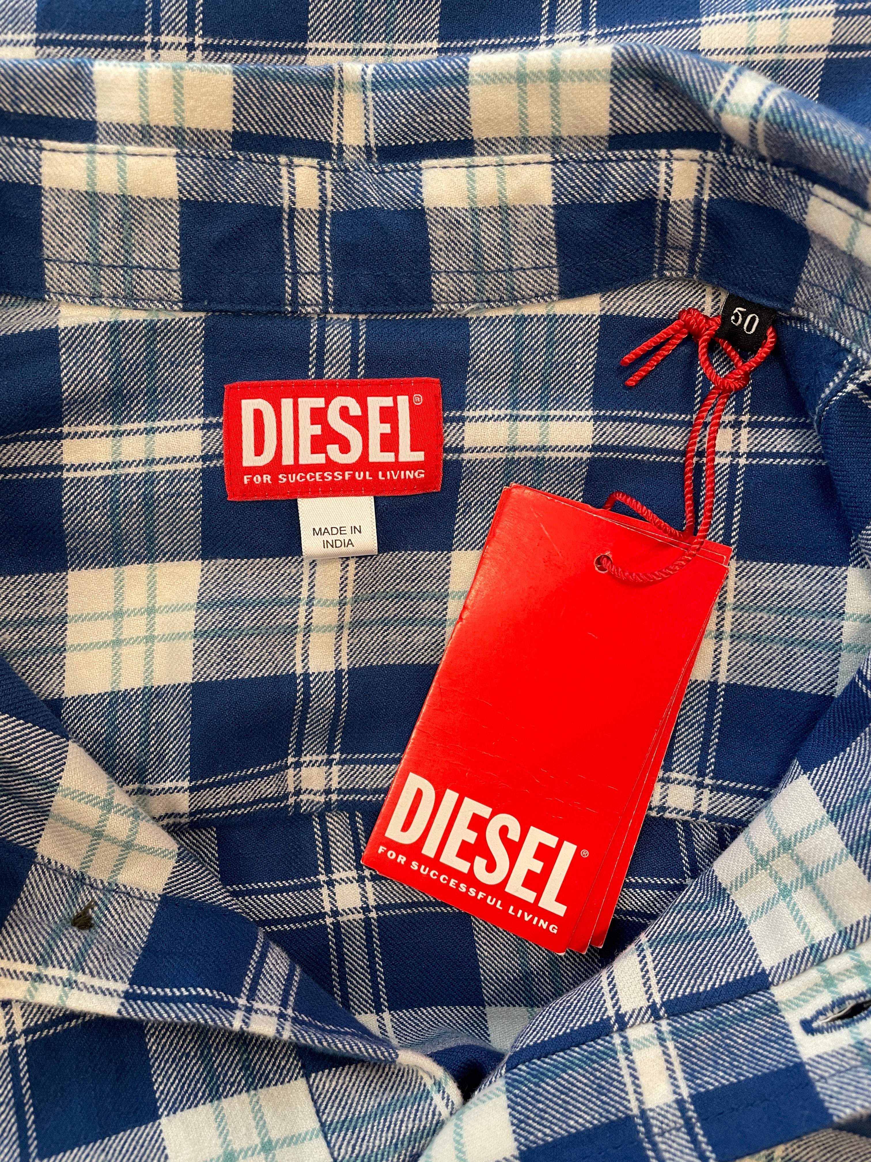 DIESEL/Flannel Shirt/50/Cotton/BLU/Plaid/S-UMBE-CHECK-NW view 4