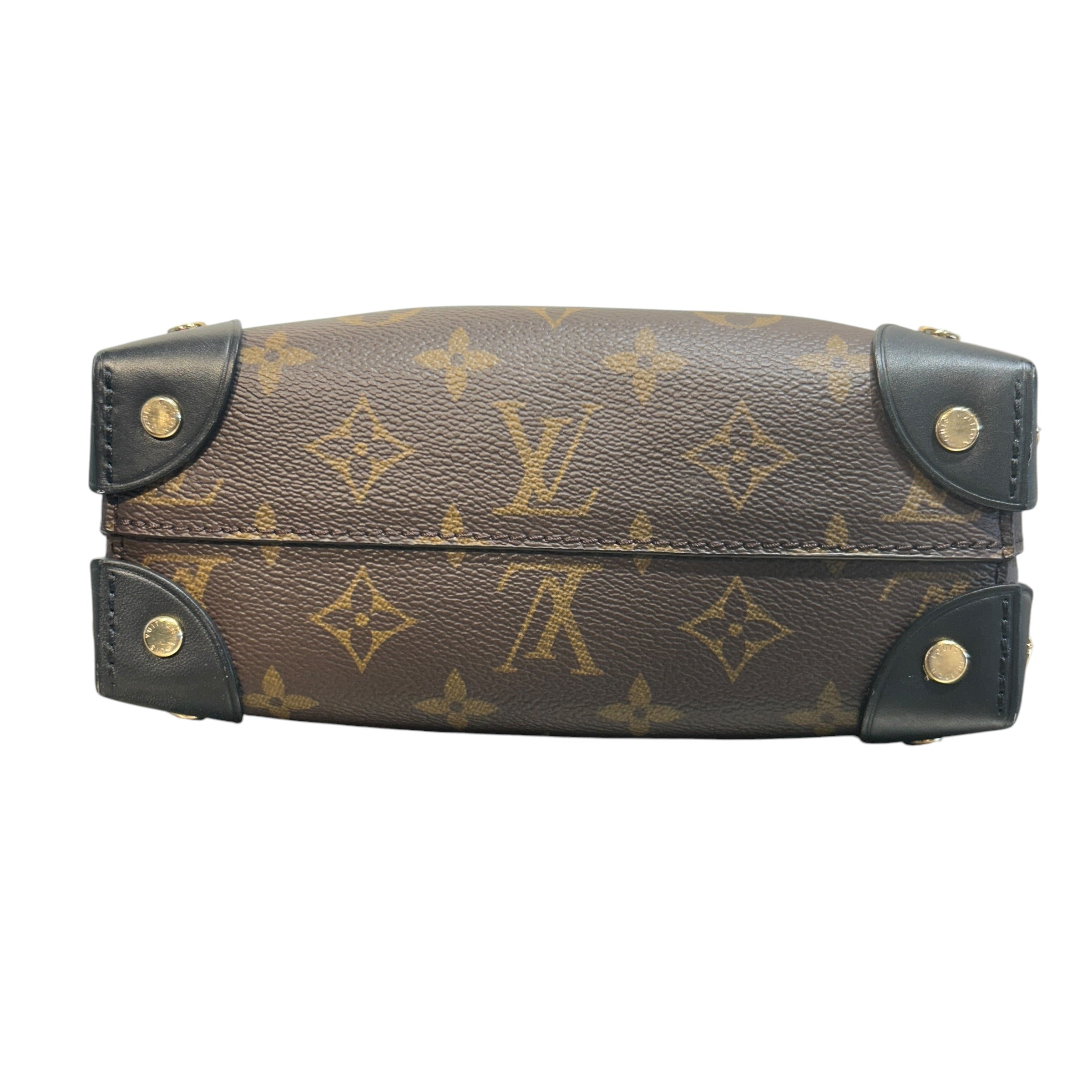 LOUIS VUITTON/Hand Bag/Monogram/Leather/BRW/Mono. Petite Malle Souple view 3