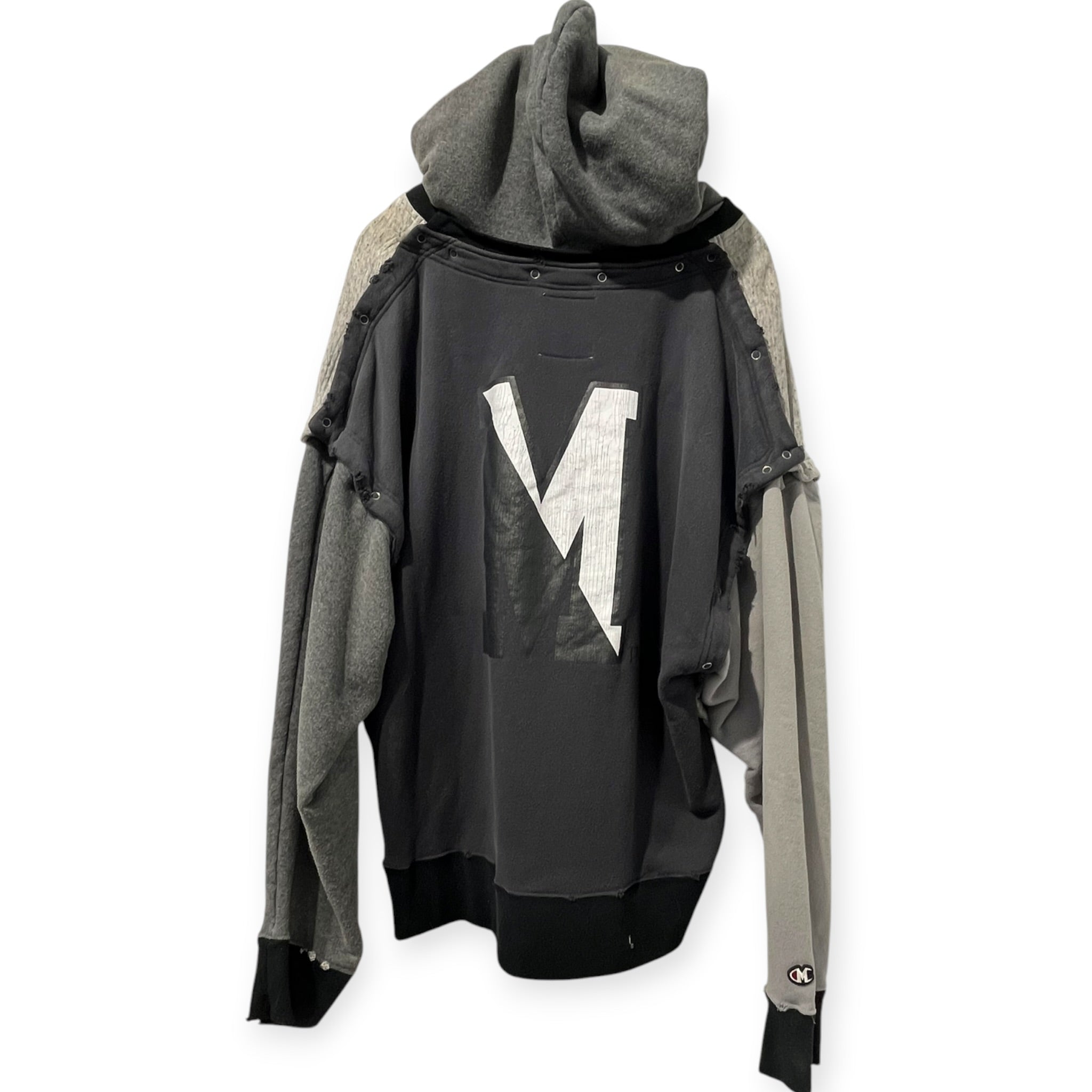MIHARA YASUHIRO/Hoodie/52/Cotton/GRY/DOCKING 1/4 ZIP HOODIE view 3