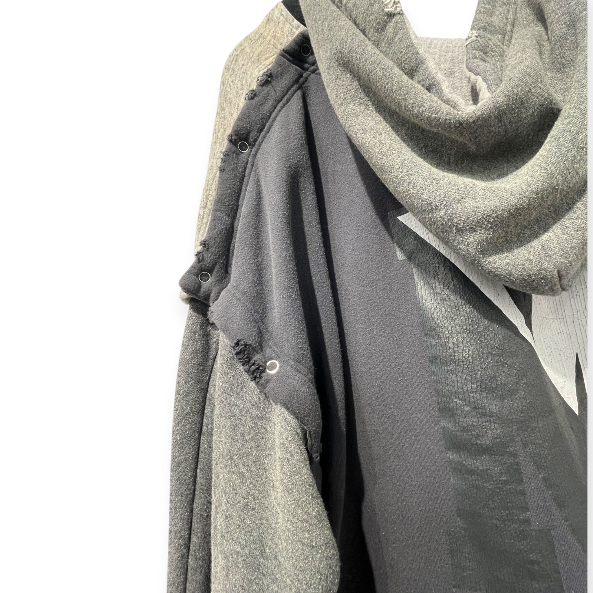 MIHARA YASUHIRO/Hoodie/52/Cotton/GRY/DOCKING 1/4 ZIP HOODIE view 6