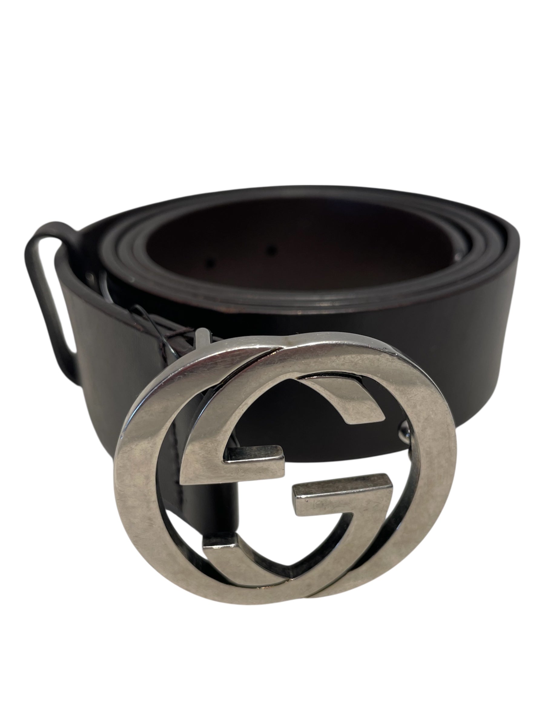 GUCCI/Belt/Leather/BRW/Dark Brown GG Belt view 1