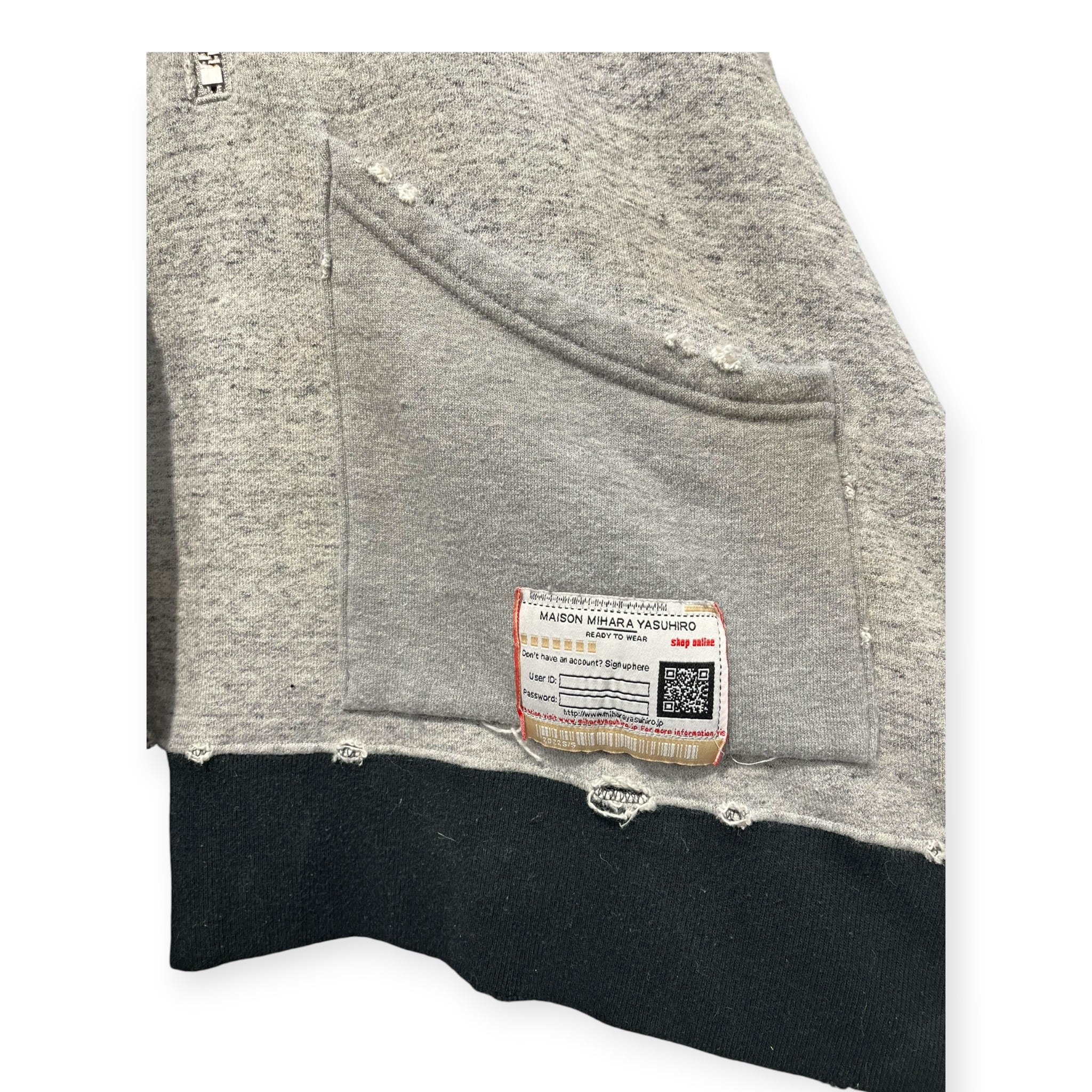 MIHARA YASUHIRO/Hoodie/52/Cotton/GRY/DOCKING 1/4 ZIP HOODIE view 7