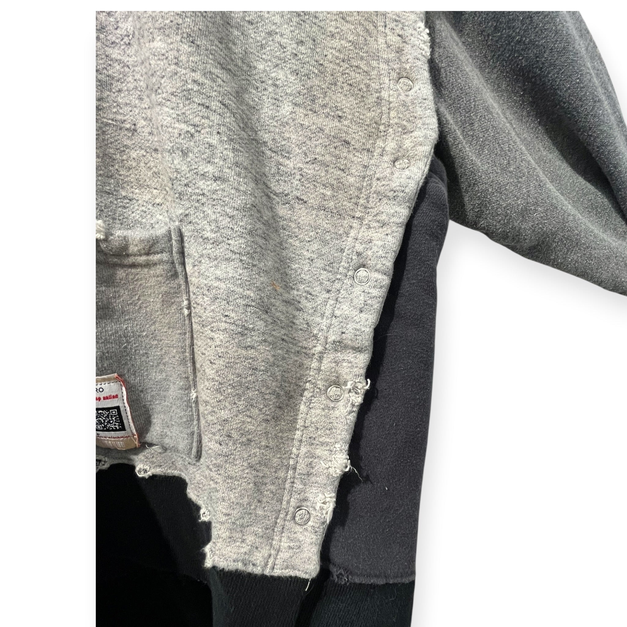 MIHARA YASUHIRO/Hoodie/52/Cotton/GRY/DOCKING 1/4 ZIP HOODIE view 9