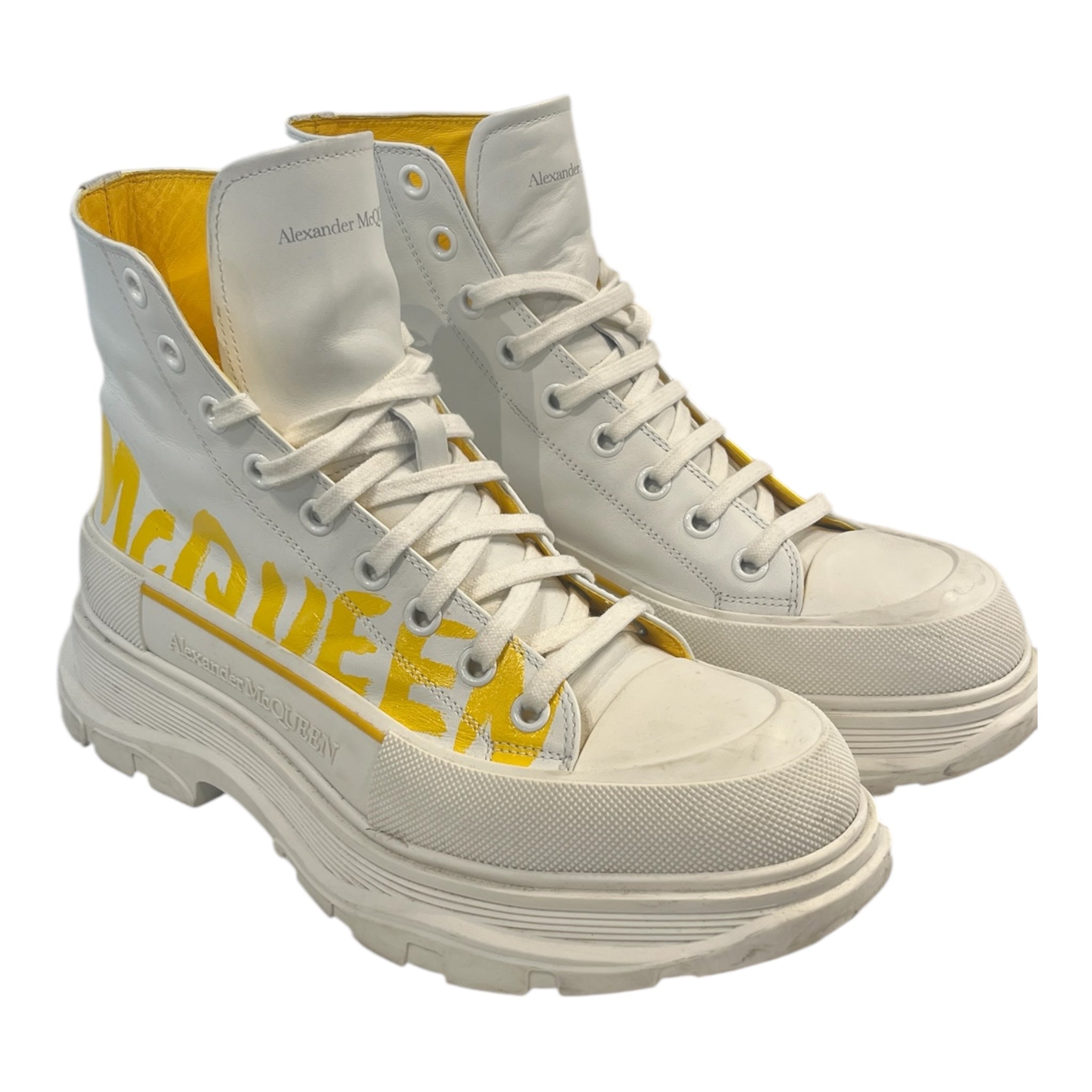 Alexander McQueen/Hi-Sneakers/EU 42.5/Leather/YEL/high view 1