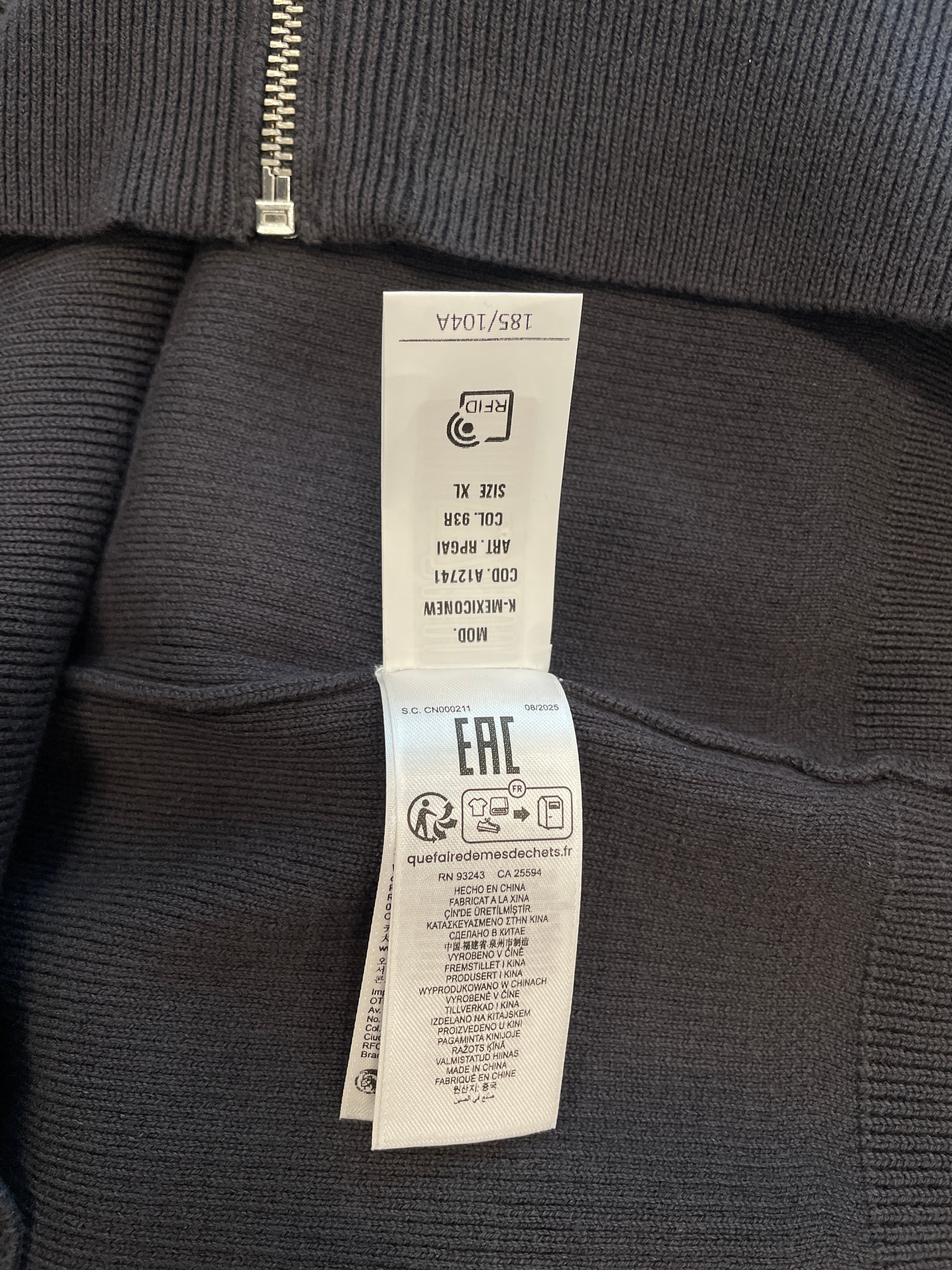 DIESEL/Sweater/XL/Cotton/GRY/RIB KNIT ZIPUP/LOGO PATCH view 6
