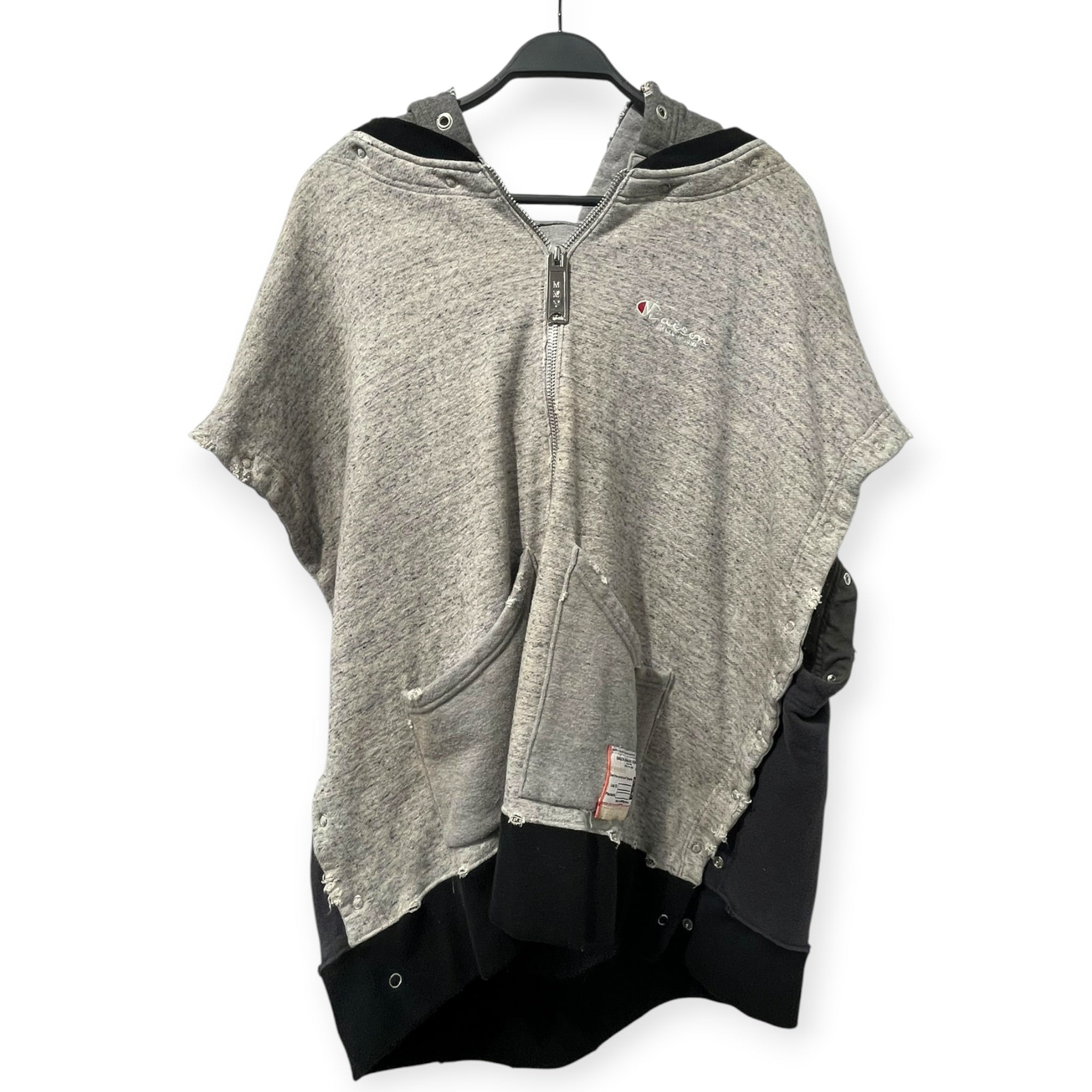 MIHARA YASUHIRO/Hoodie/52/Cotton/GRY/DOCKING 1/4 ZIP HOODIE view 11