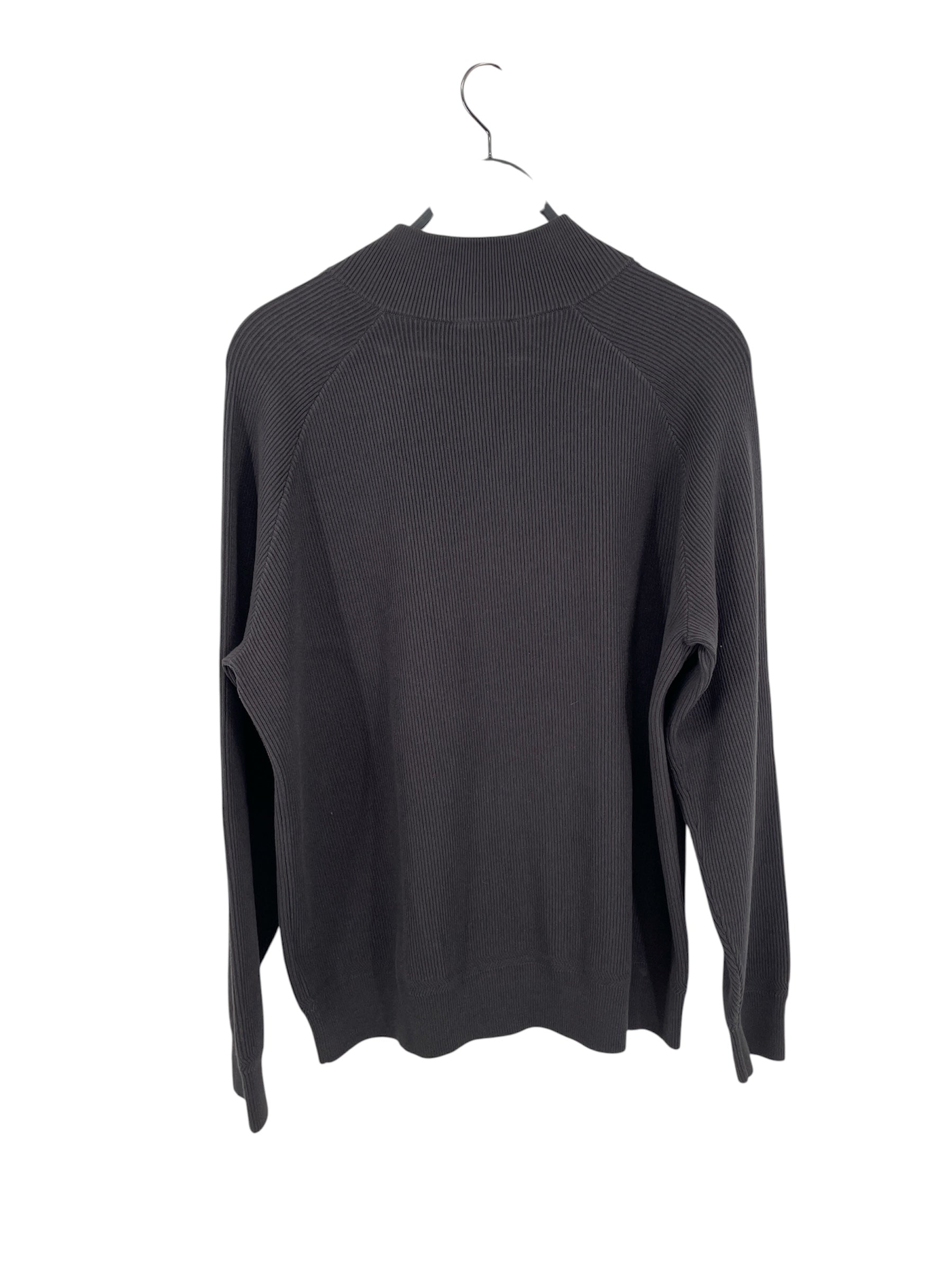 DIESEL/Sweater/XL/Cotton/GRY/RIB KNIT ZIPUP/LOGO PATCH view 3