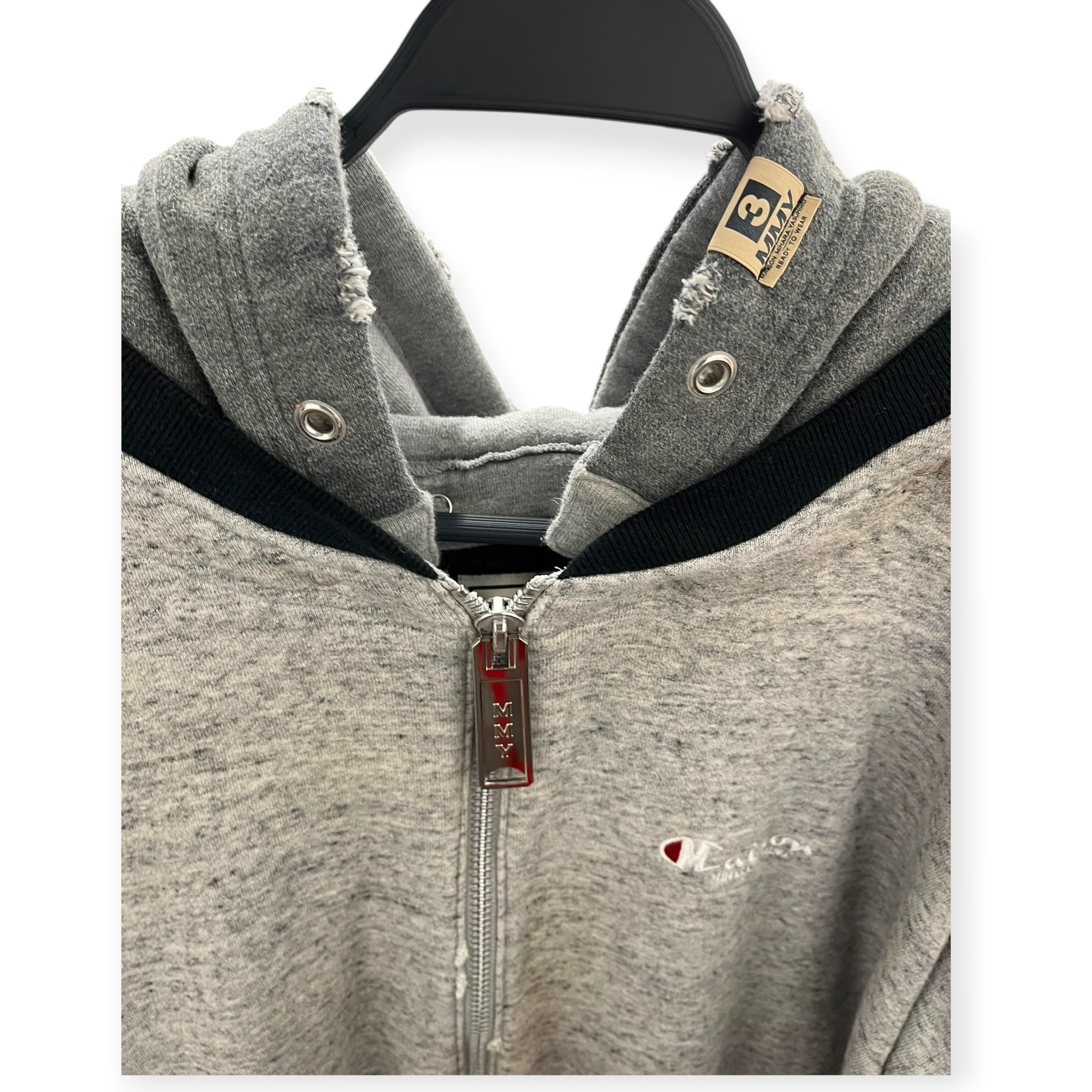 MIHARA YASUHIRO/Hoodie/52/Cotton/GRY/DOCKING 1/4 ZIP HOODIE view 13