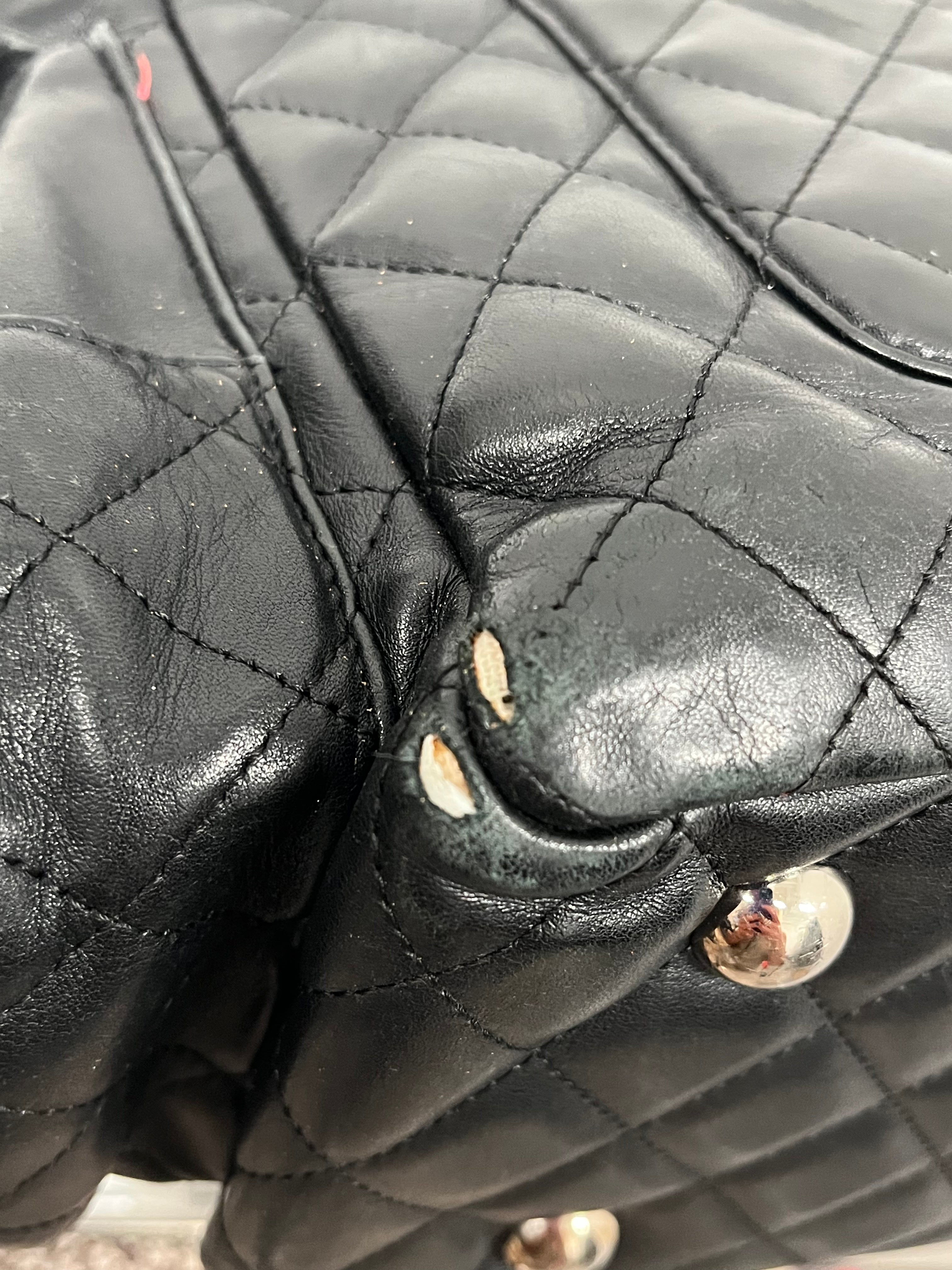 CHANEL/Hand Bag/Leather/BLK/CAMBON REPORTER LEATHER view 8