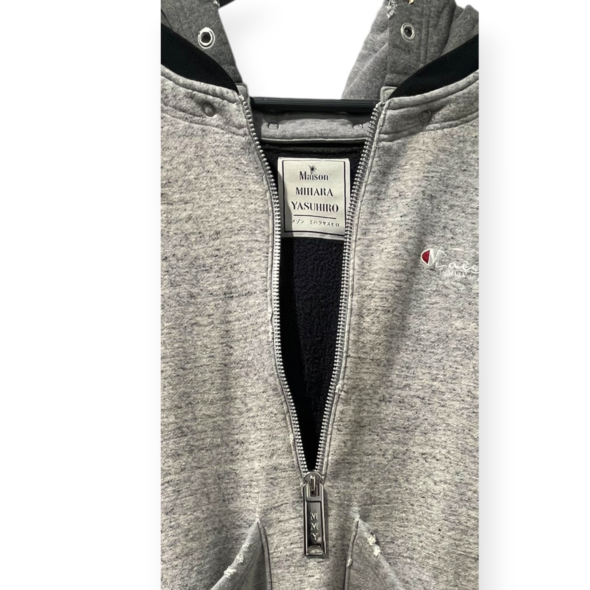 MIHARA YASUHIRO/Hoodie/52/Cotton/GRY/DOCKING 1/4 ZIP HOODIE view 14