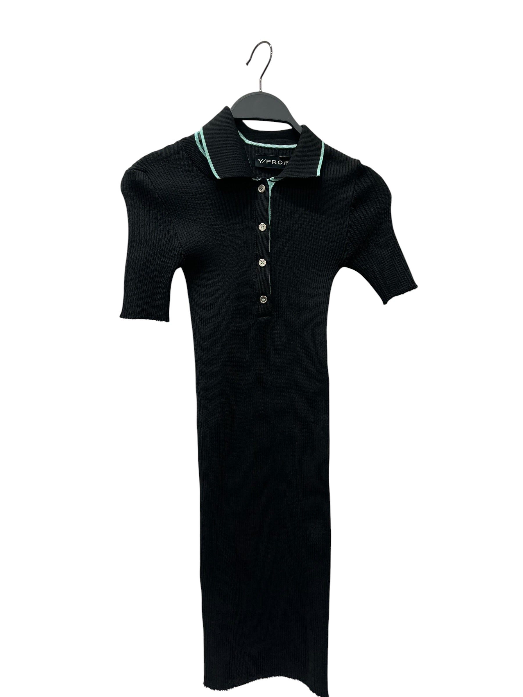 Y/PROJECT/SS Dress/34/Polyester/BLK/DOUBLE COLLAR POLO DRESS view 1