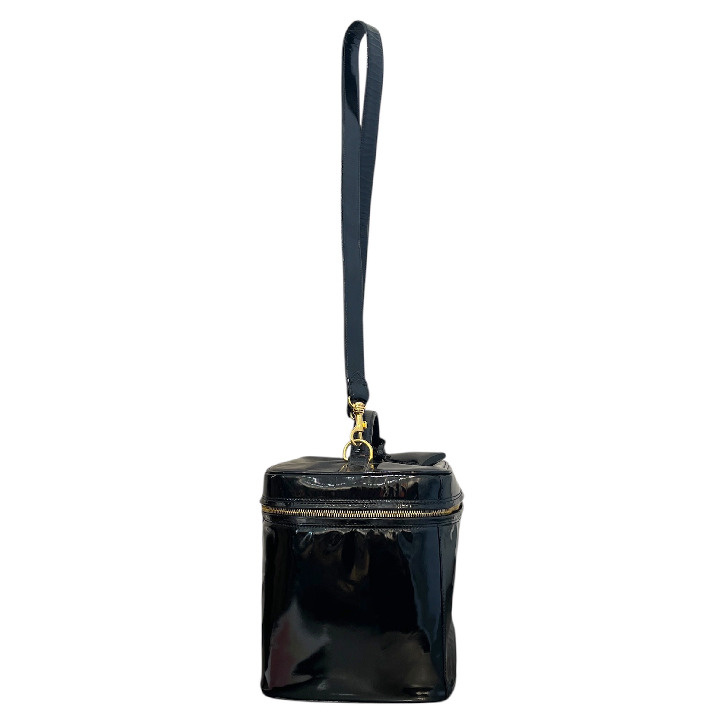 CHANEL/Bag/Leather/BLK/Coco Mark Patent Vanity Bag view 4