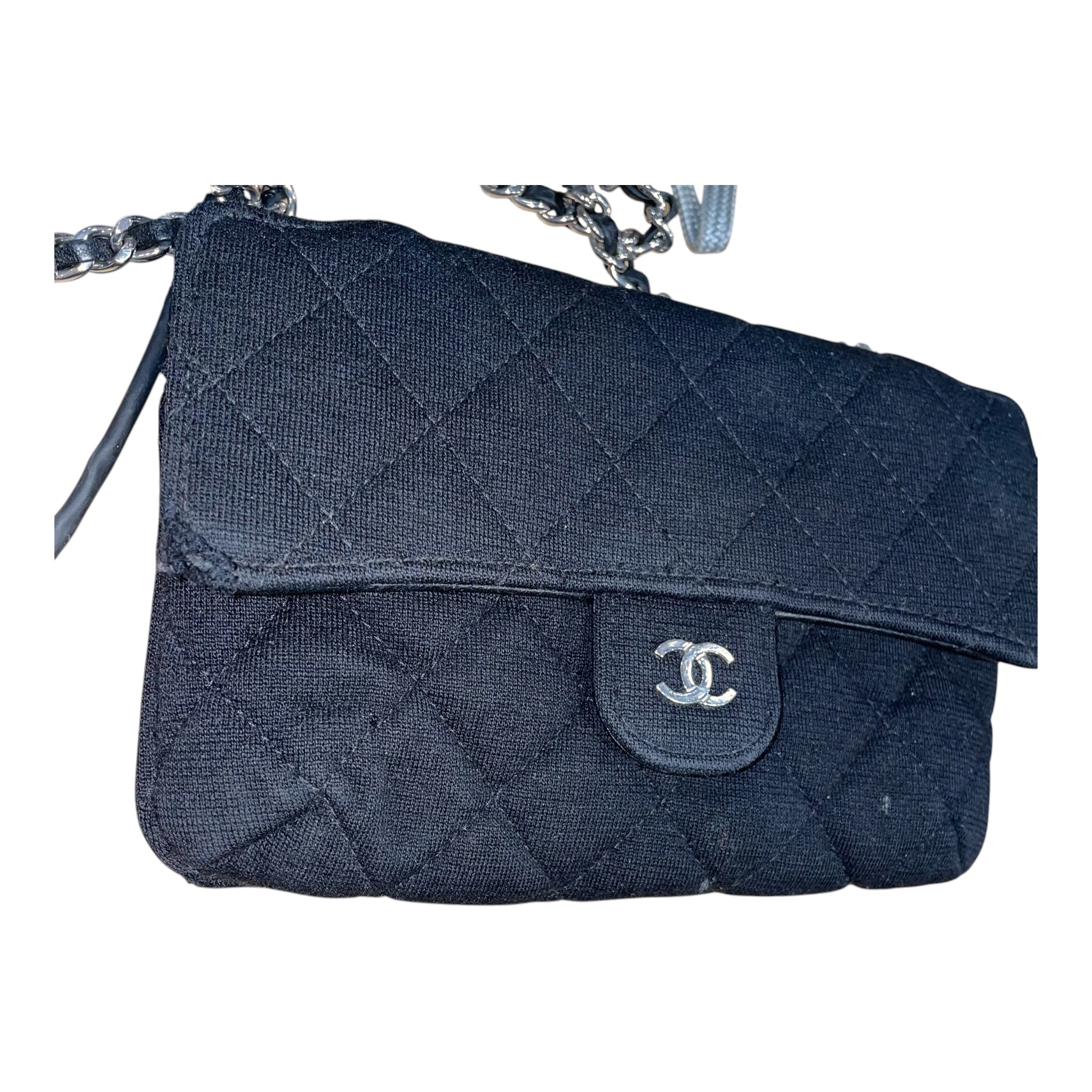 CHANEL/Cross Body Bag/Cotton/BLK/quilted cotton, 31752496 view 7