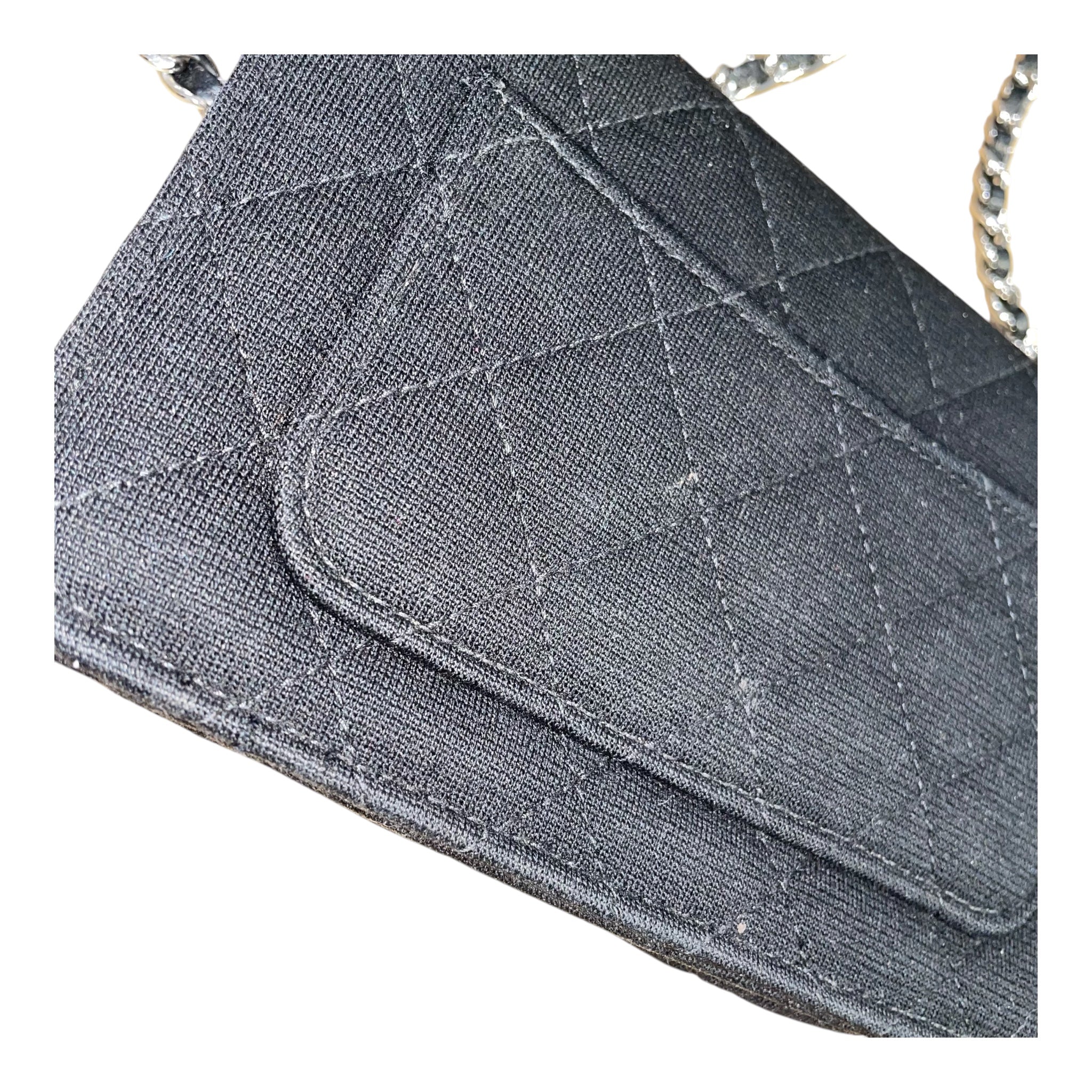 CHANEL/Cross Body Bag/Cotton/BLK/quilted cotton, 31752496 view 9