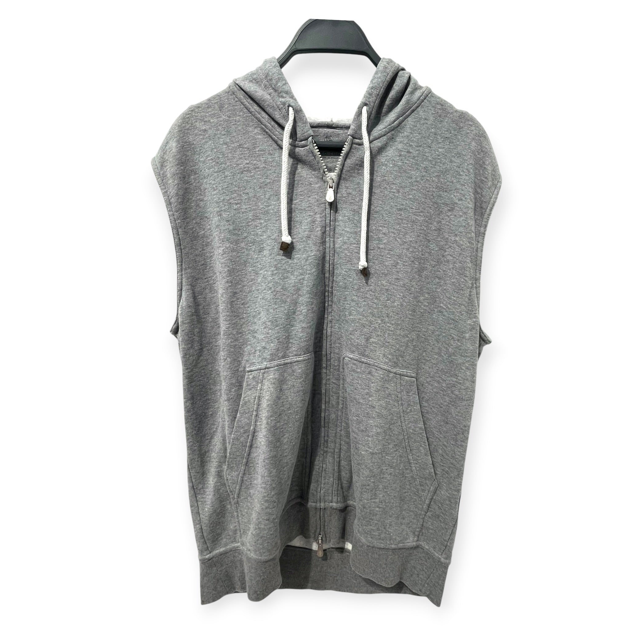 BRUNELLO CUCINELLI/Zip Up Hoodie/M/Cotton/GRY/HOODIE VEST DOUBLE ZIP view 1