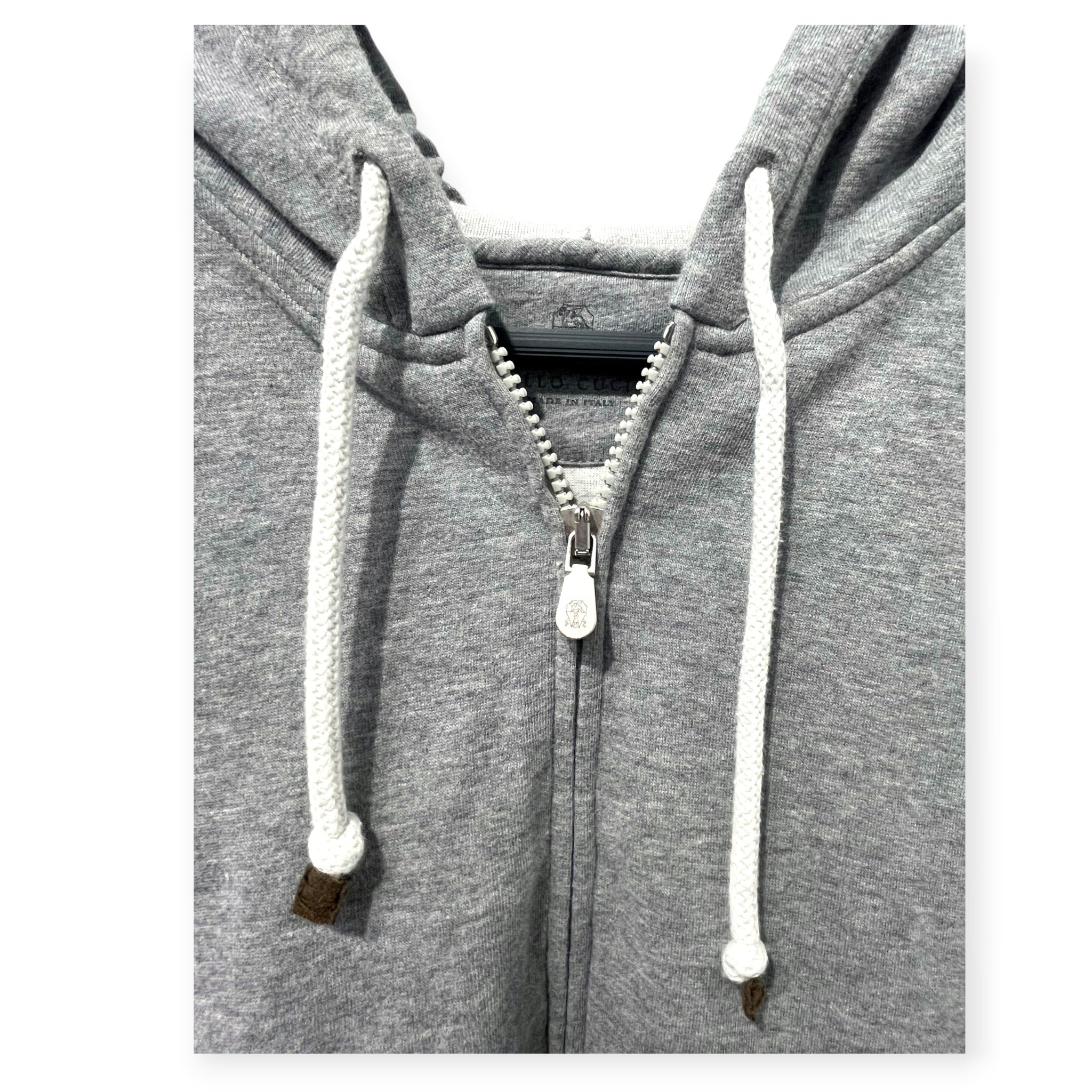 BRUNELLO CUCINELLI/Zip Up Hoodie/M/Cotton/GRY/HOODIE VEST DOUBLE ZIP view 3