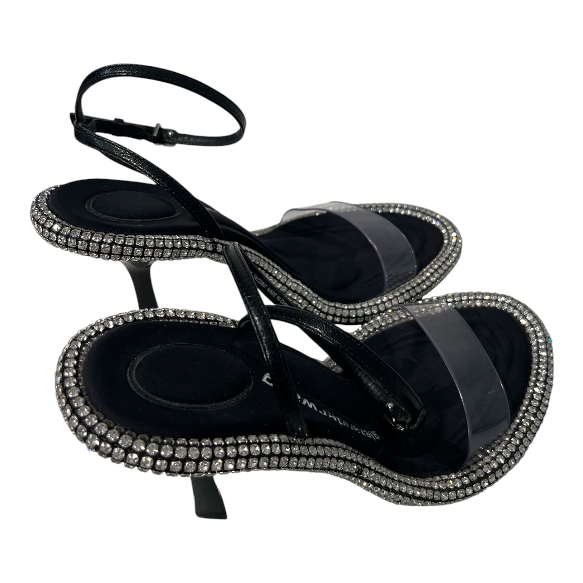 Alexander Wang/Heels/EU 36/Leather/BLK/Open-Toe/crystals around rim view 2