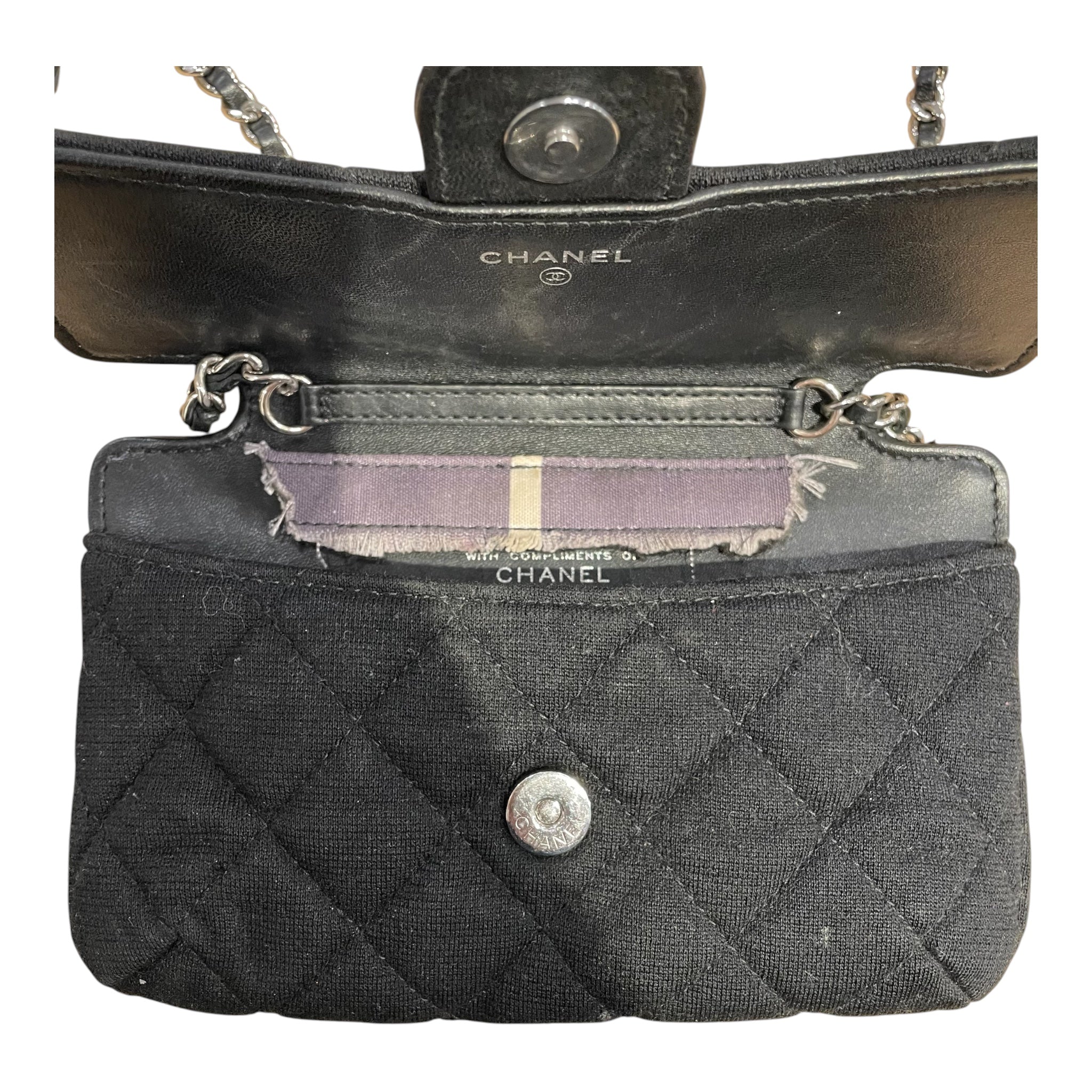 CHANEL/Cross Body Bag/Cotton/BLK/quilted cotton, 31752496 view 11