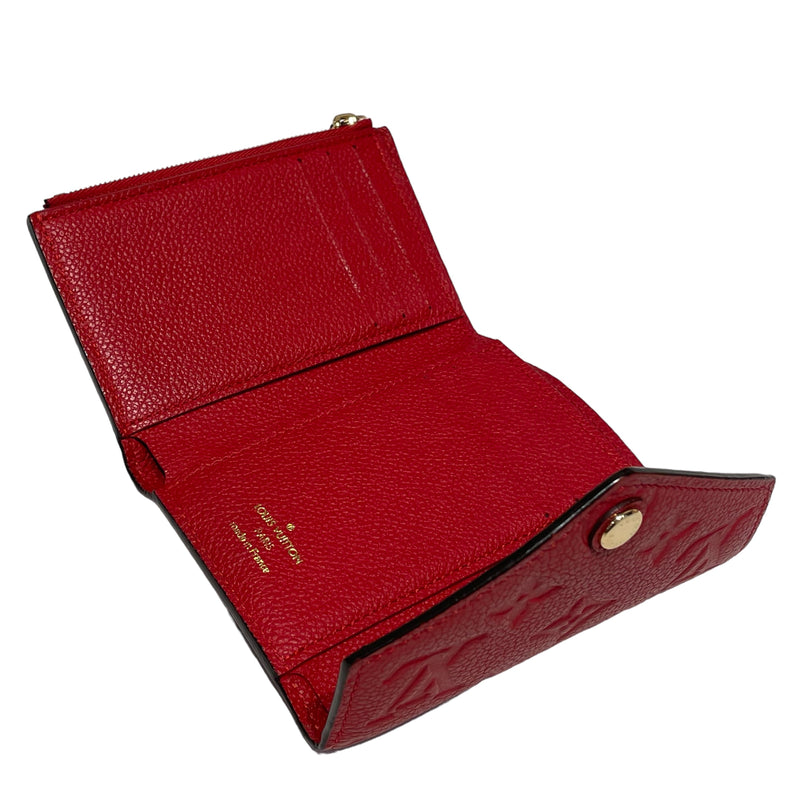 LOUIS VUITTON/Trifold Wallet/Monogram/Leather/RED/VICTORINE