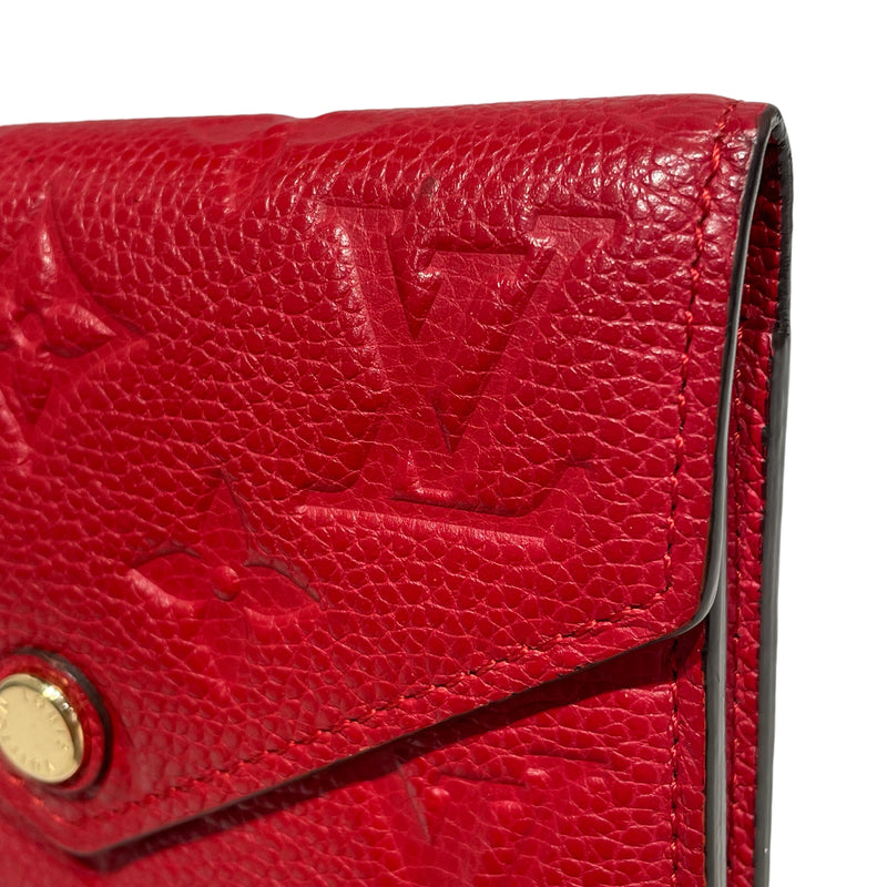 LOUIS VUITTON/Trifold Wallet/Monogram/Leather/RED/VICTORINE