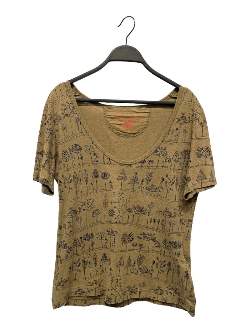 Vivienne Westwood RED LABEL///T-Shirt/--/All Over Print/Cotton/GRN//W [Designers] Design/tree