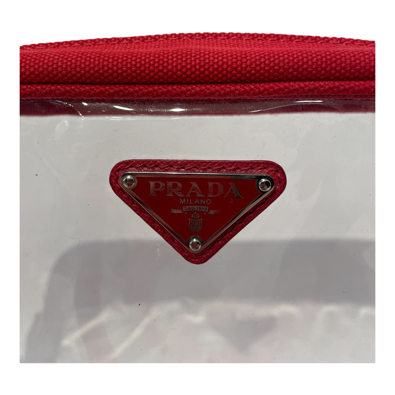 PRADA/Pouch/Border/CLR/Red Border Makeup Pouch